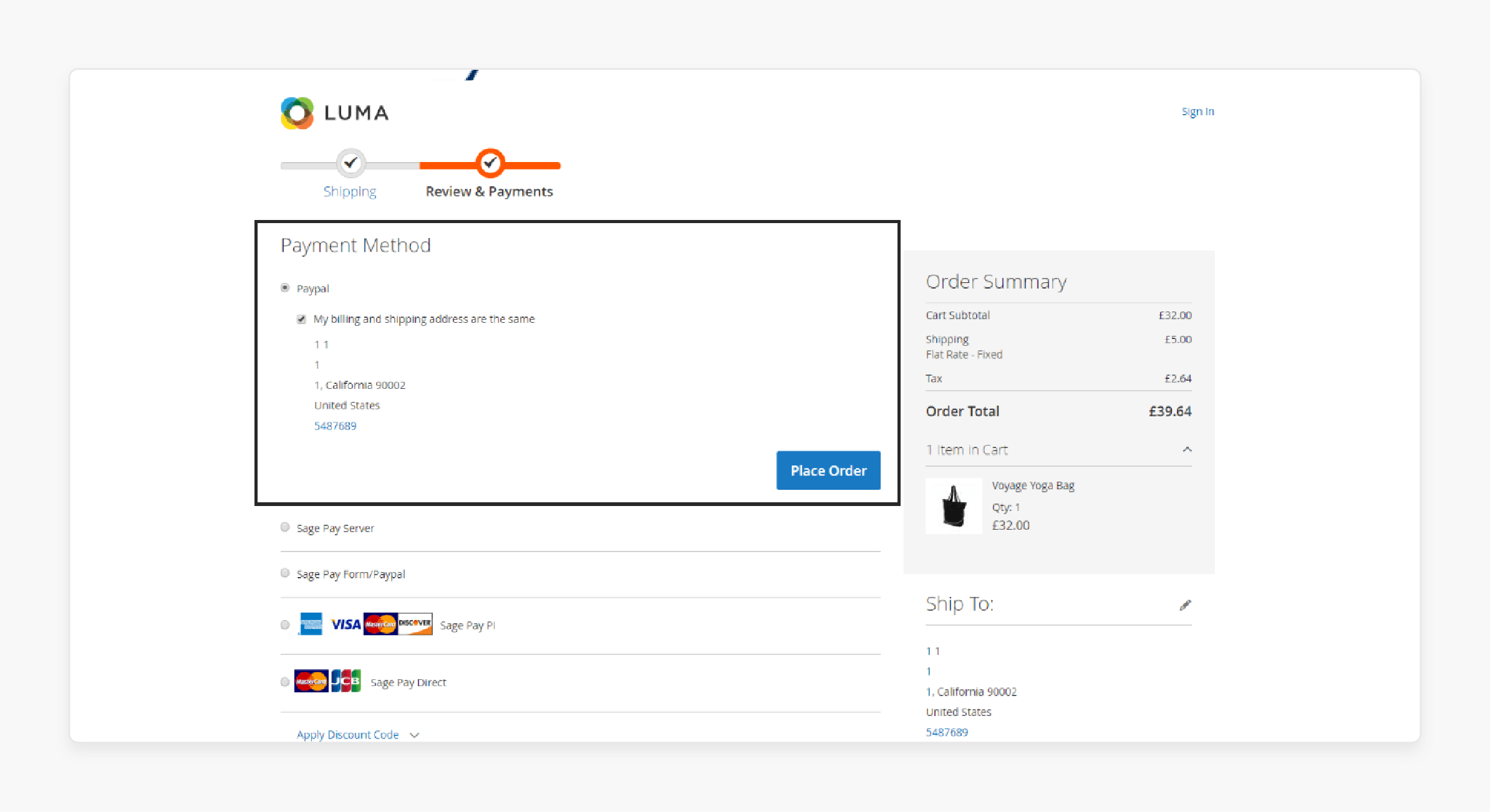 Payment Types