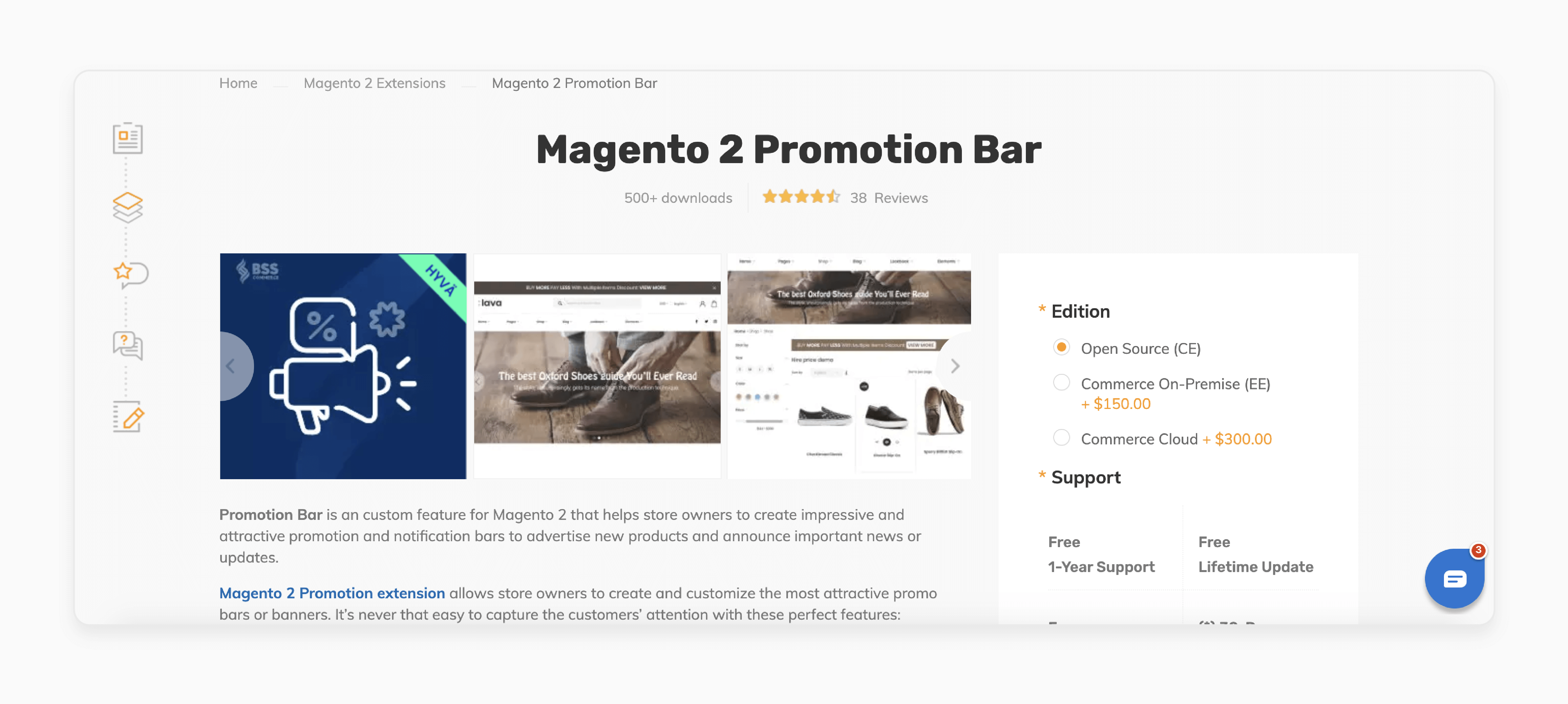 Magento Promotions Extension by BSS Commerce displaying promotion bar customization features