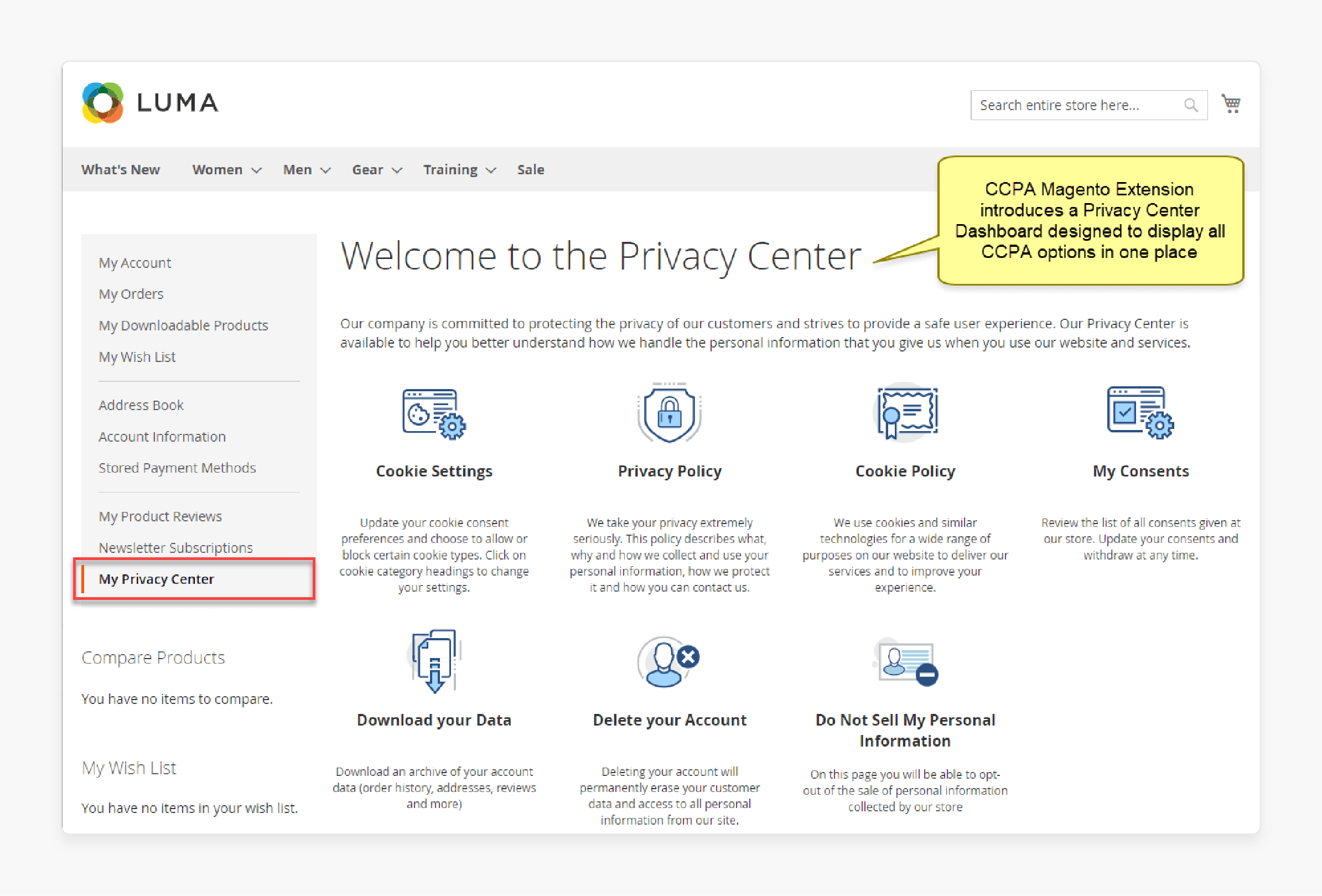 Create a Centralized Privacy Center