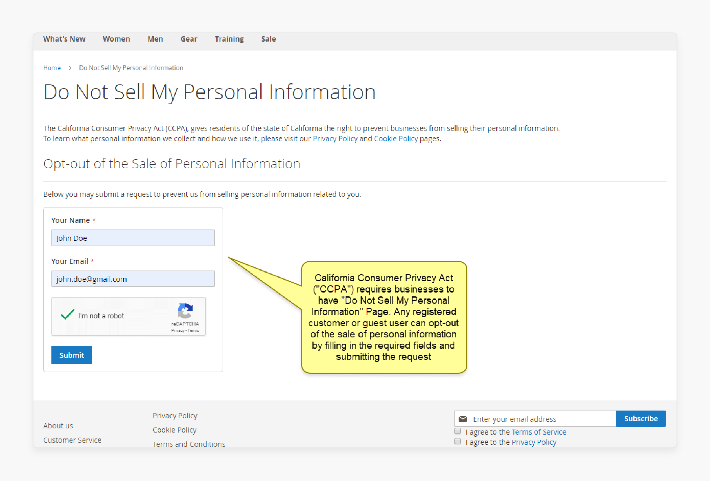 Key Features: Opt-out of Data Sales