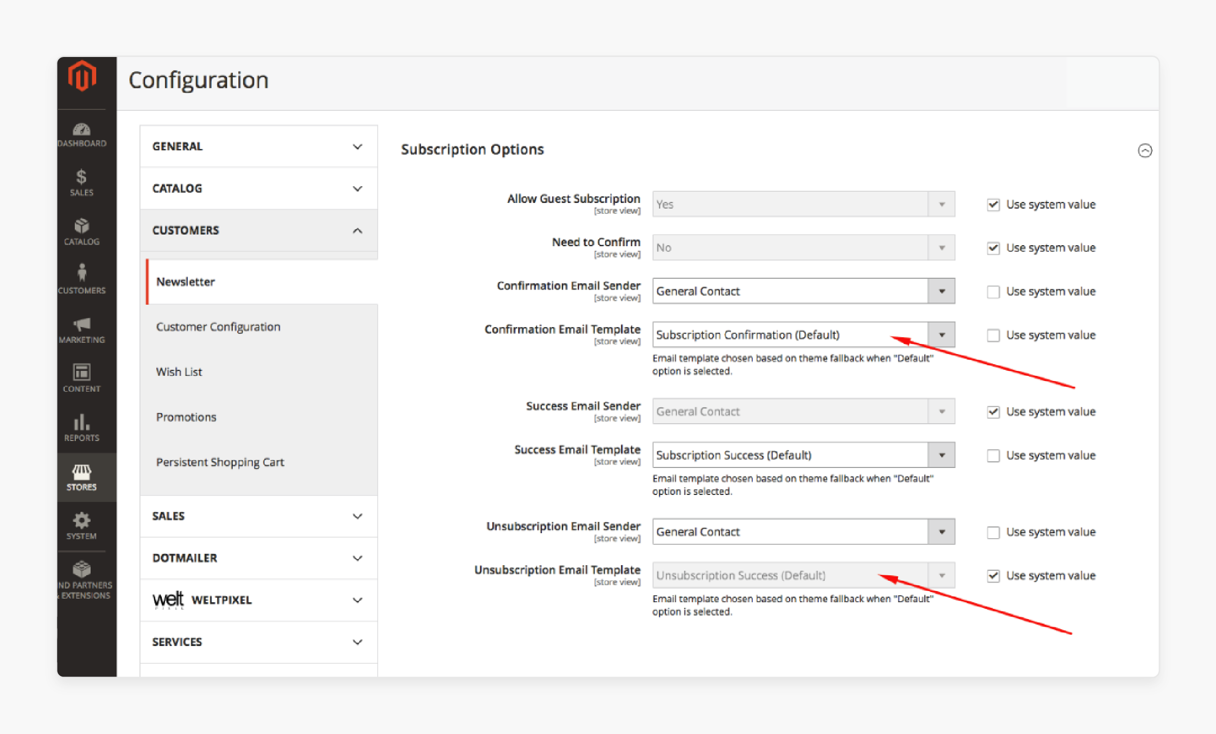 Customizing email content