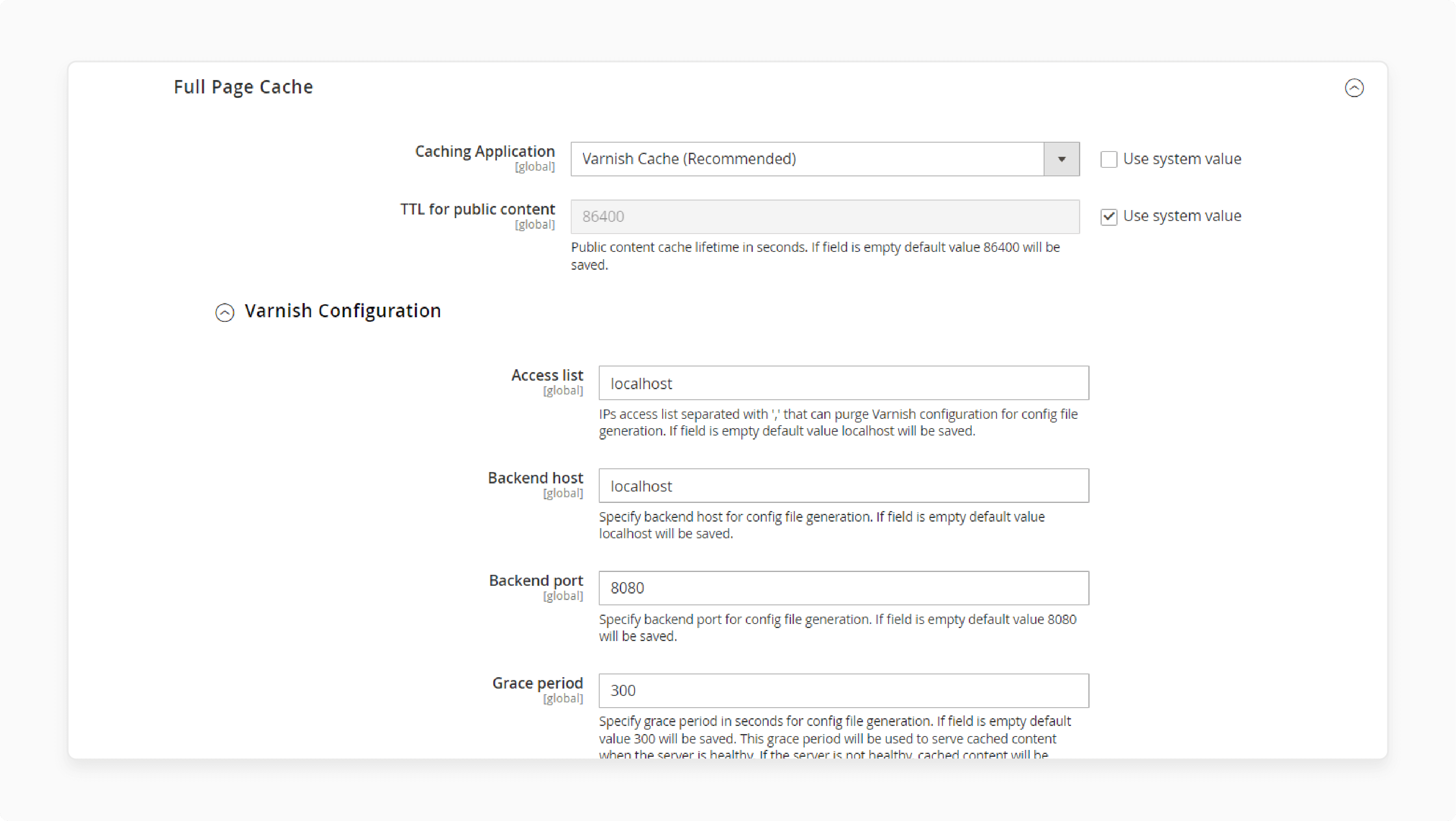 Varnish cache setup