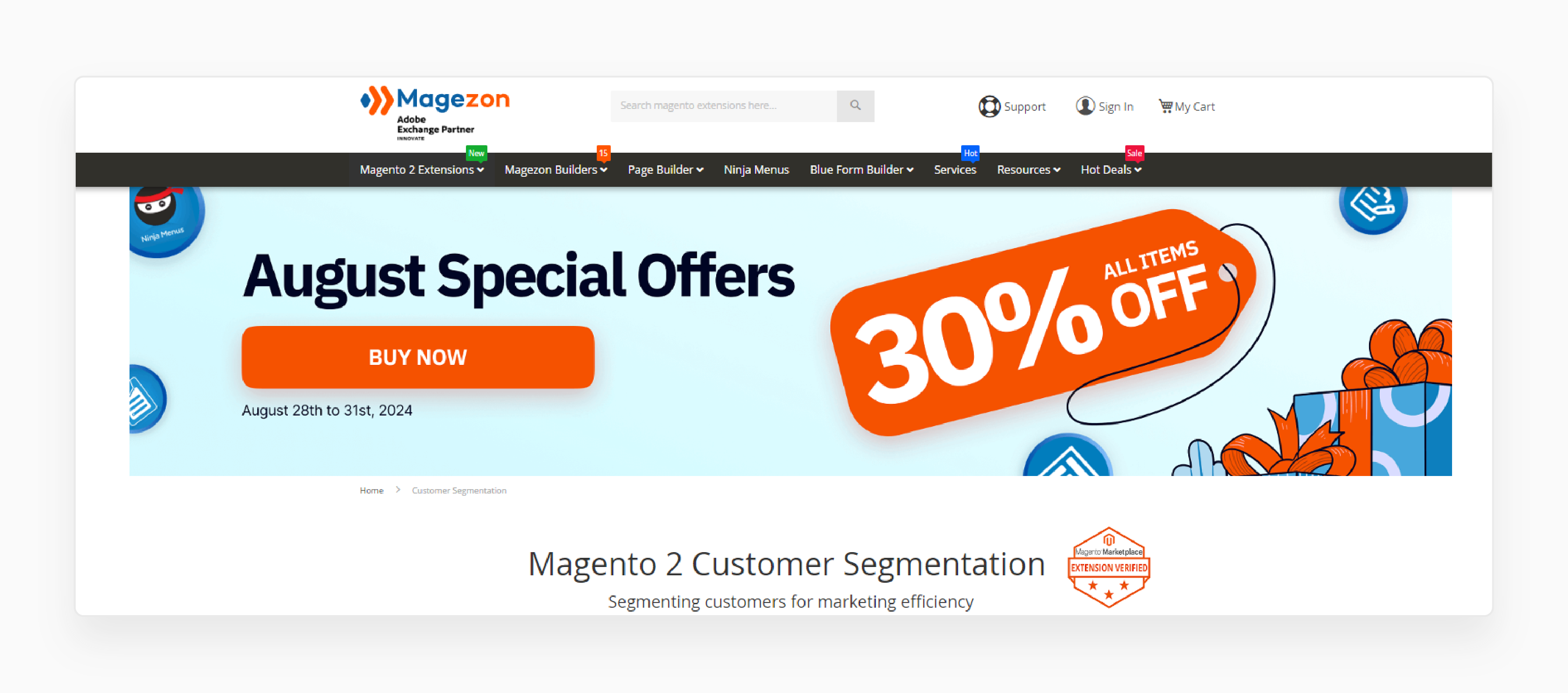 Magezon segmentation tool for Magento 2