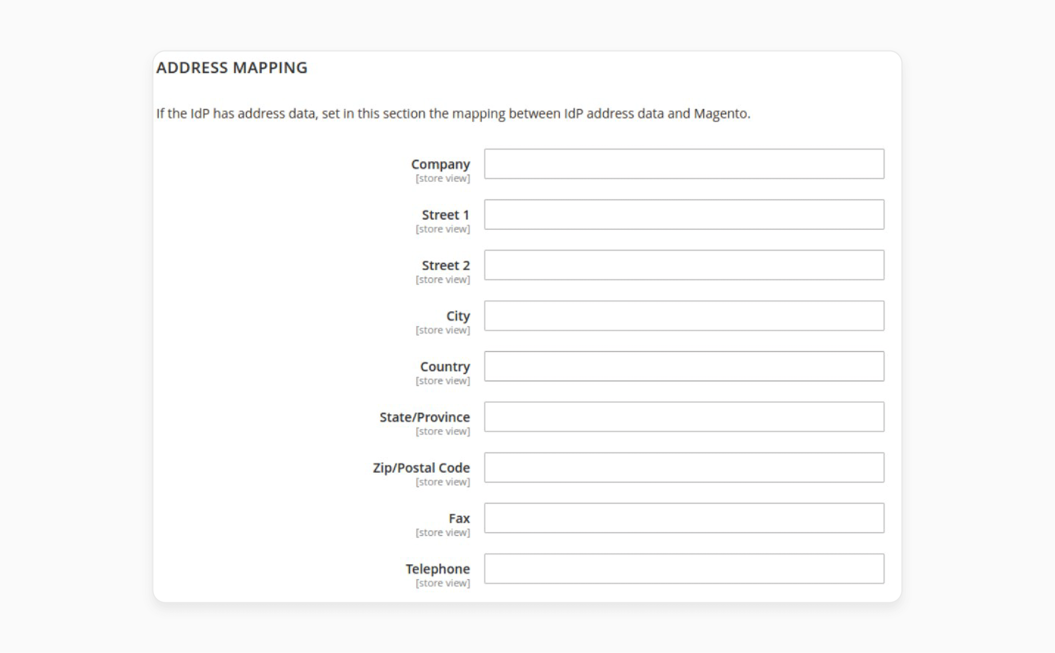 address mapping settings in Magento 2 SSO for synchronizing IdP address data with Magento