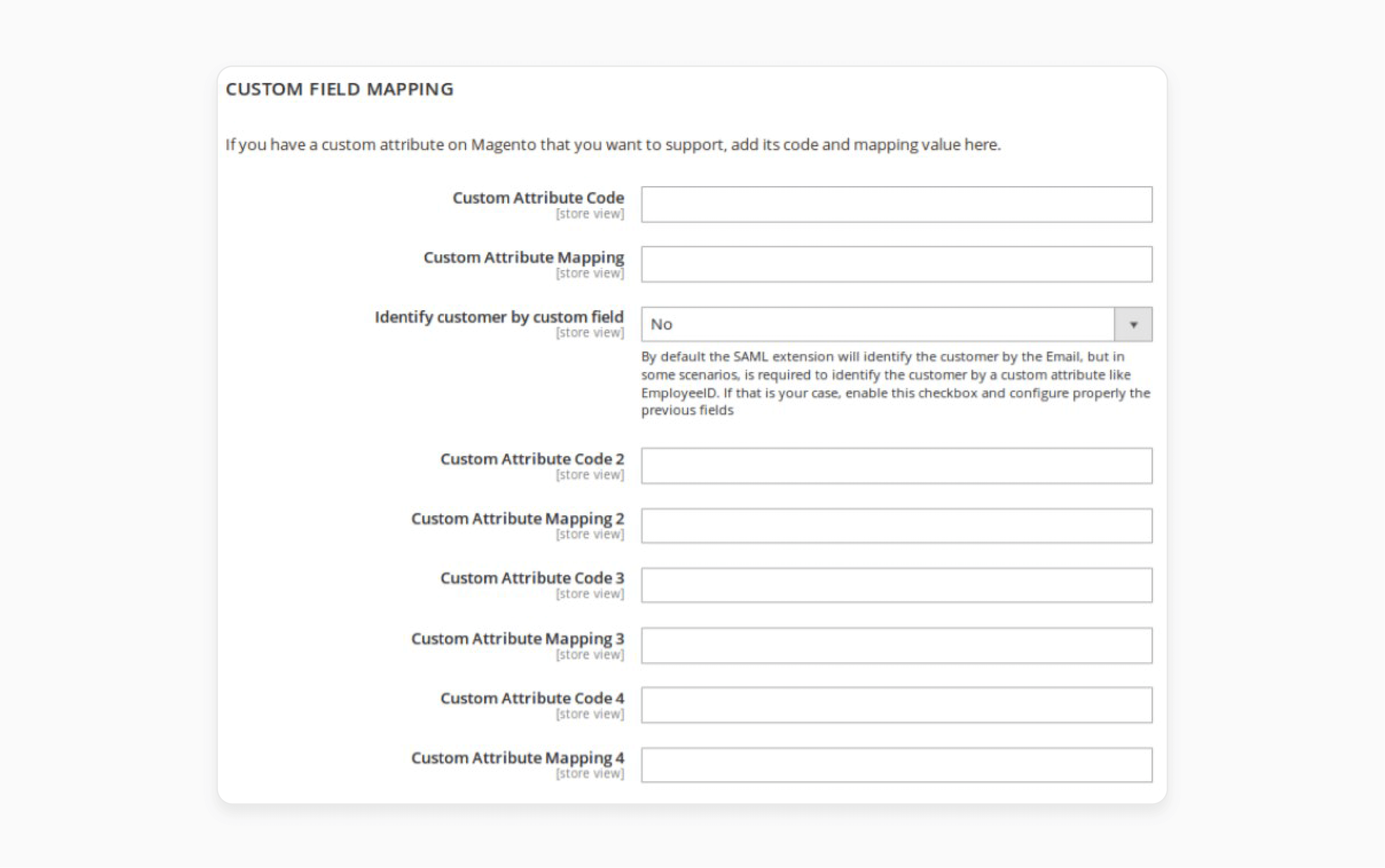 custom field mapping configuration in Magento 2 SSO for defining additional attribute synchronization