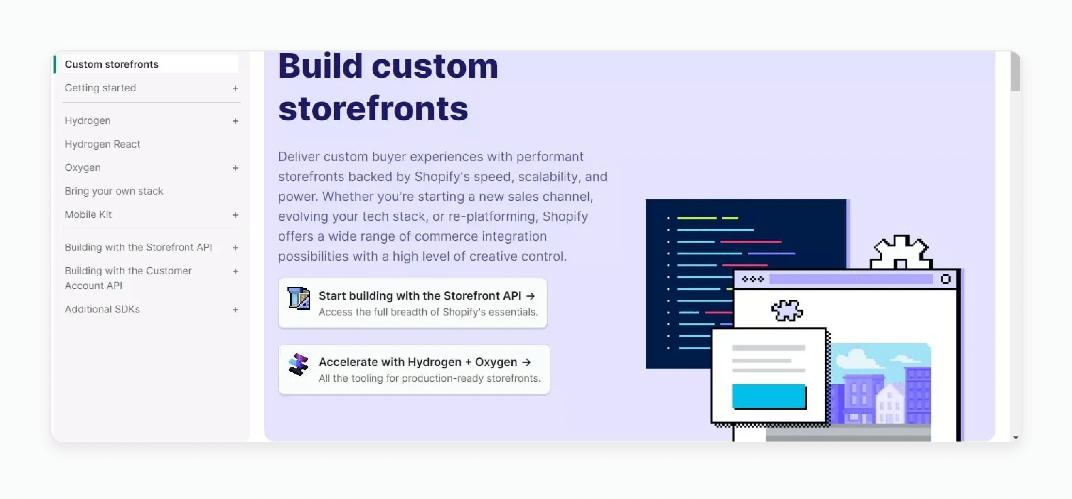 Custom storefronts in Shopify