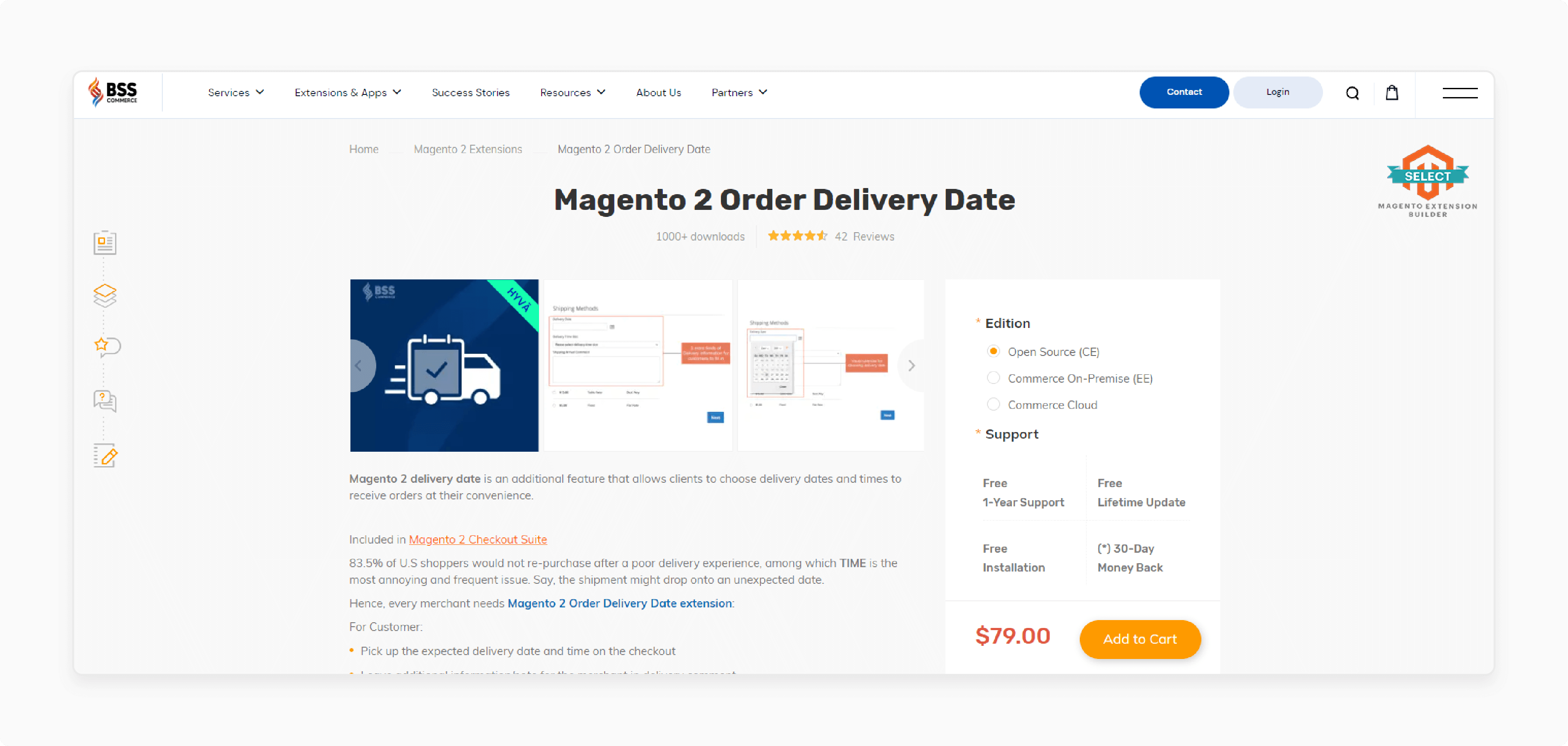 BSS Commerce Magento 2 order delivery date extension