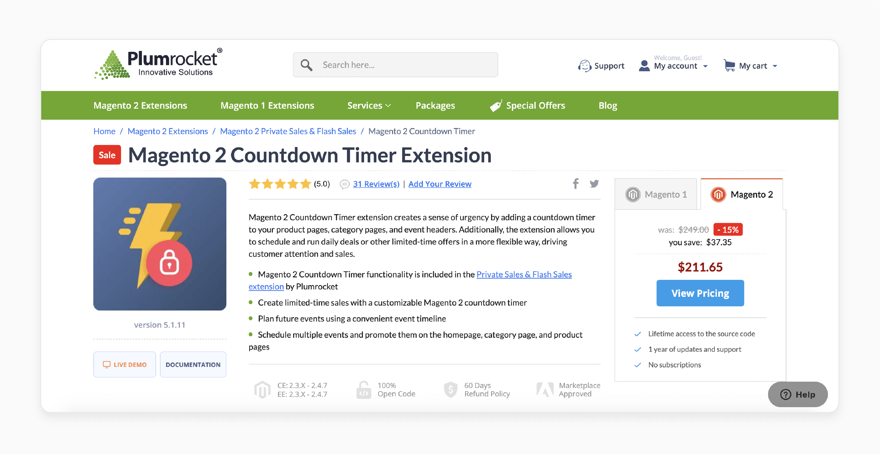 Magento 2 Countdown Timer Extension - Plumrocket