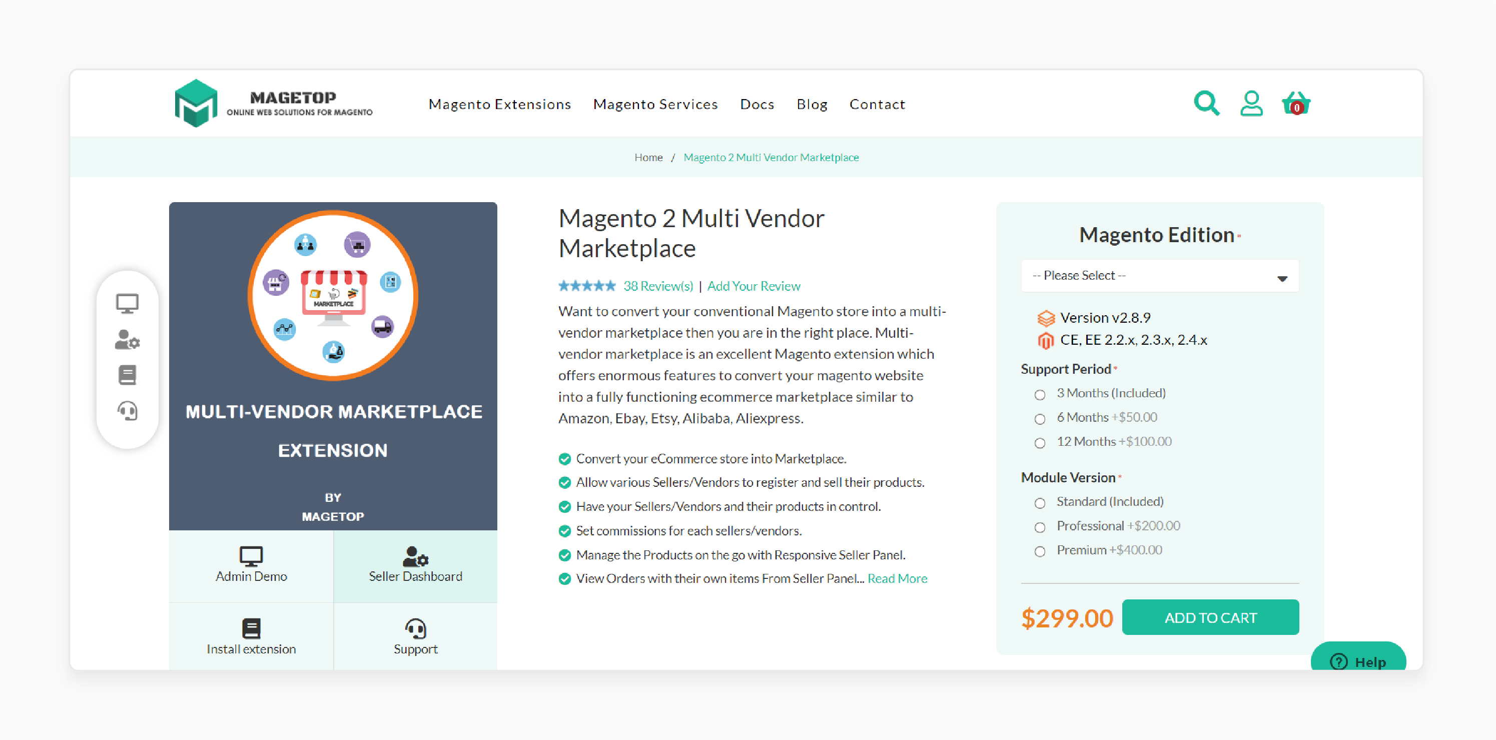 MageTop Magento 2 Multi Vendor Marketplace with vendor-specific payment methods