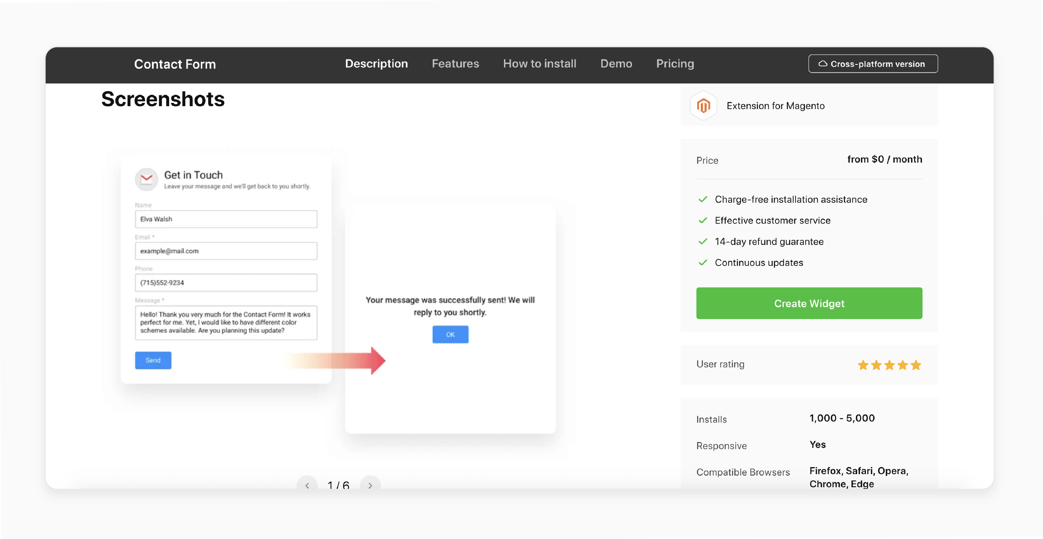 Magento 2 contact form by Elfsight with drag-and-drop builder and spam protection