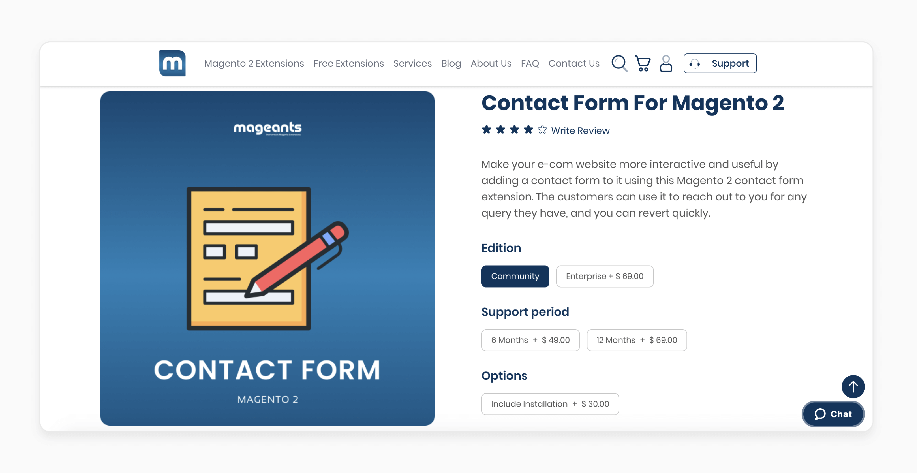 free Magento 2 contact form extension by MageAnts for managing customer inquiries