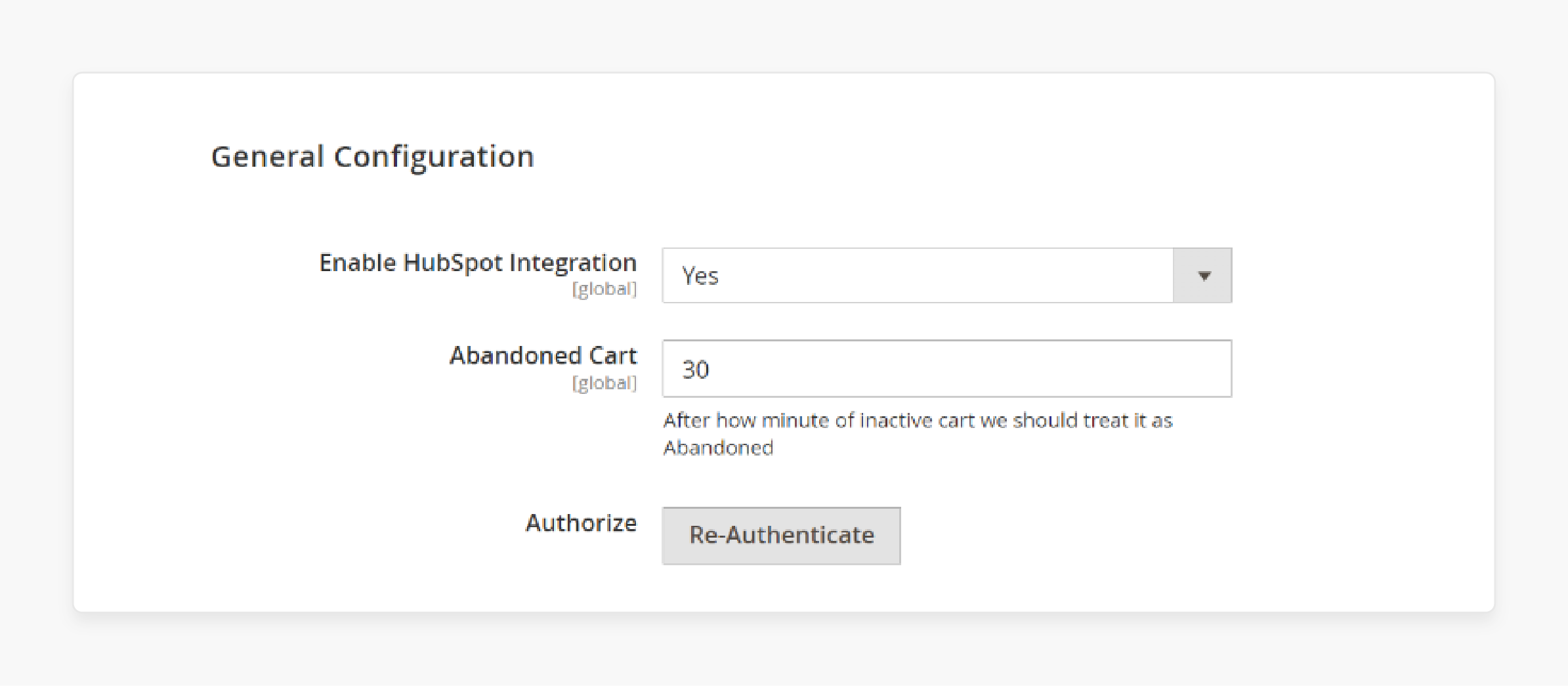 General Configuration of HubSpot Magento Integration