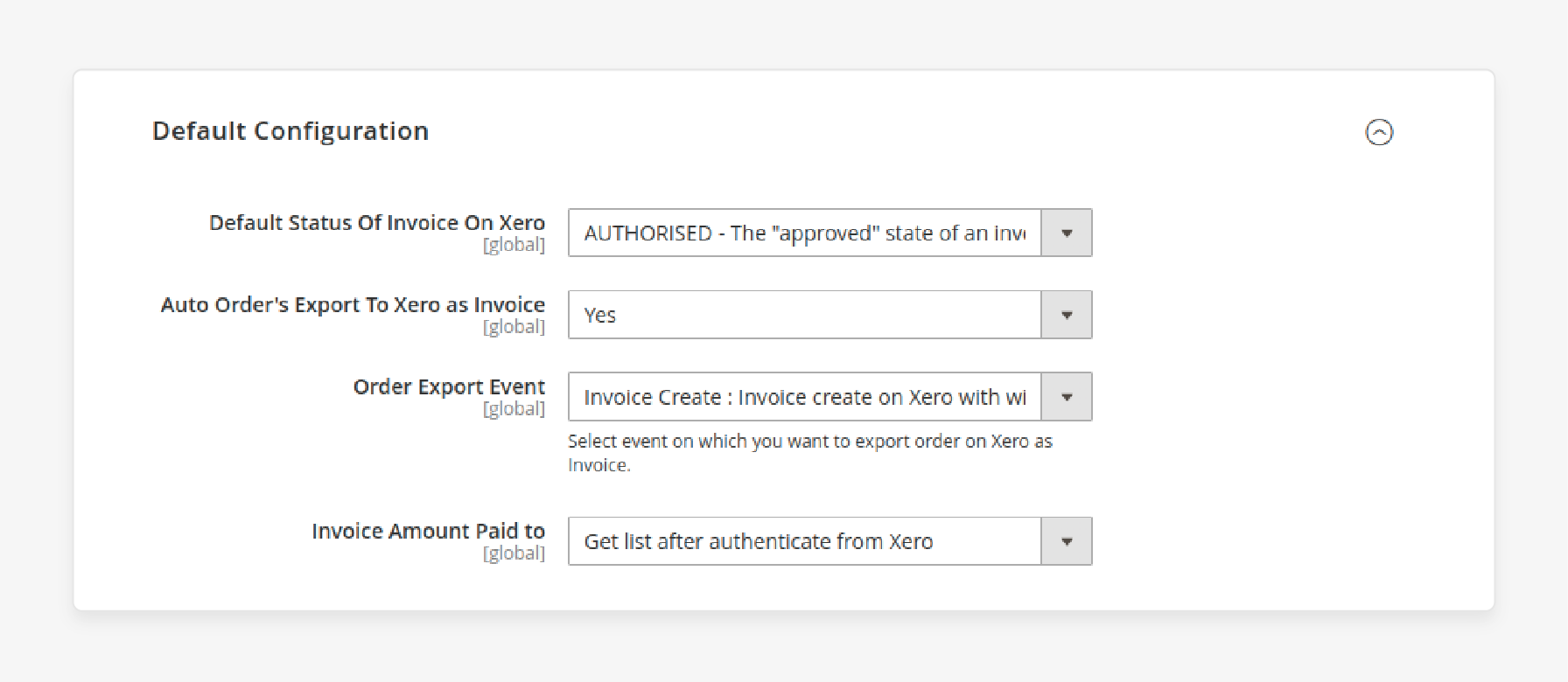 Change configuration settings in the Magento 2 Xero Integration connector