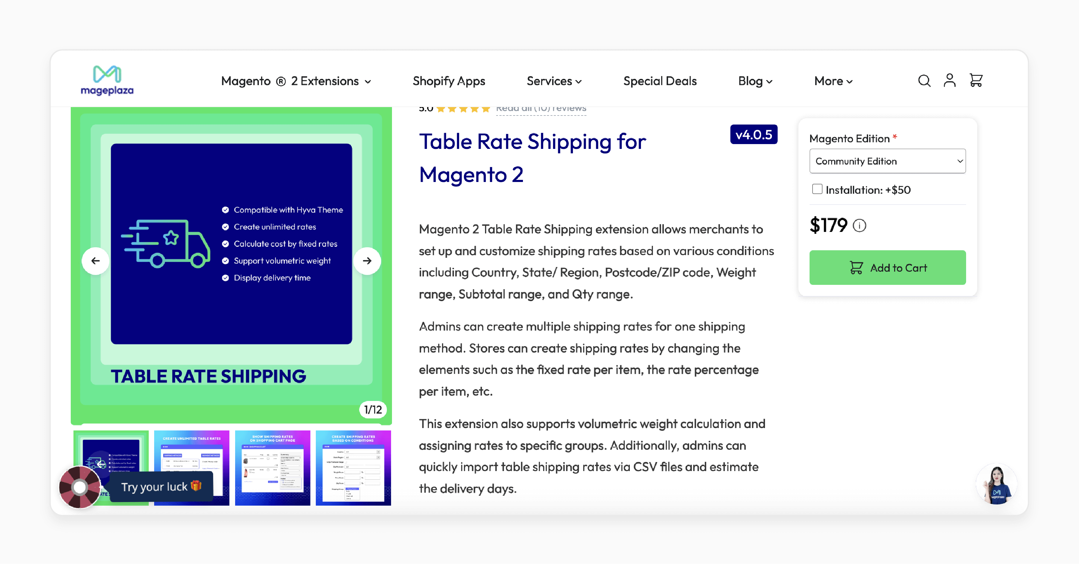 MagePlaza Magento 2 Table Rates Generators