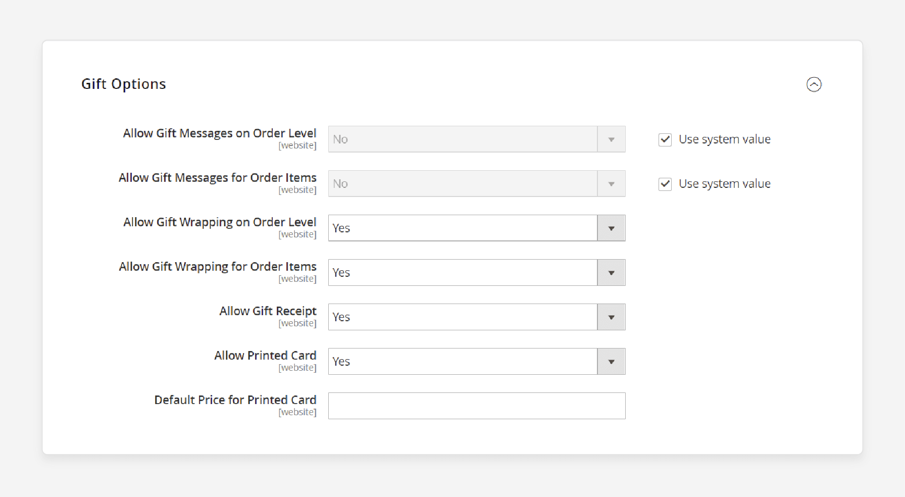 gift wrapping options settings in Magento 2 to enable customization at the order and item levels