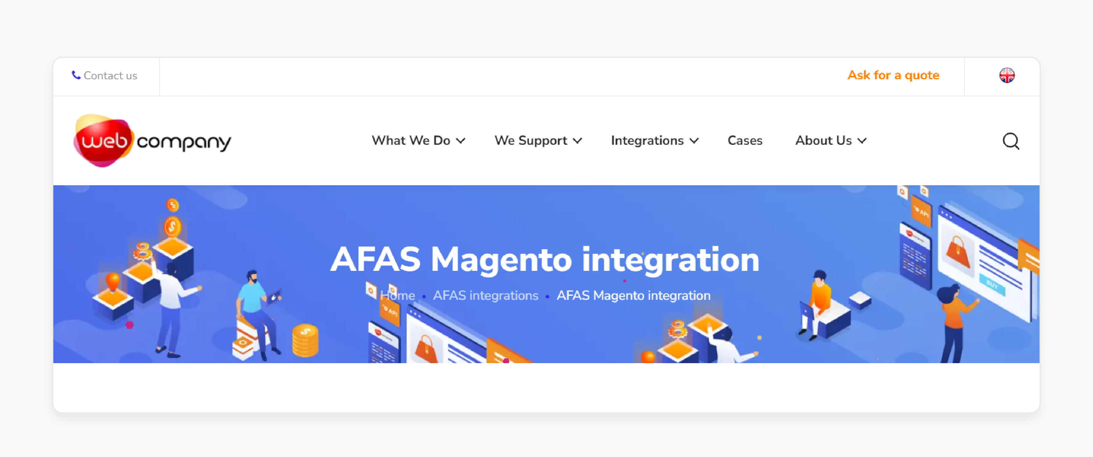 Web company using Magento AFAS for ecommerce operations