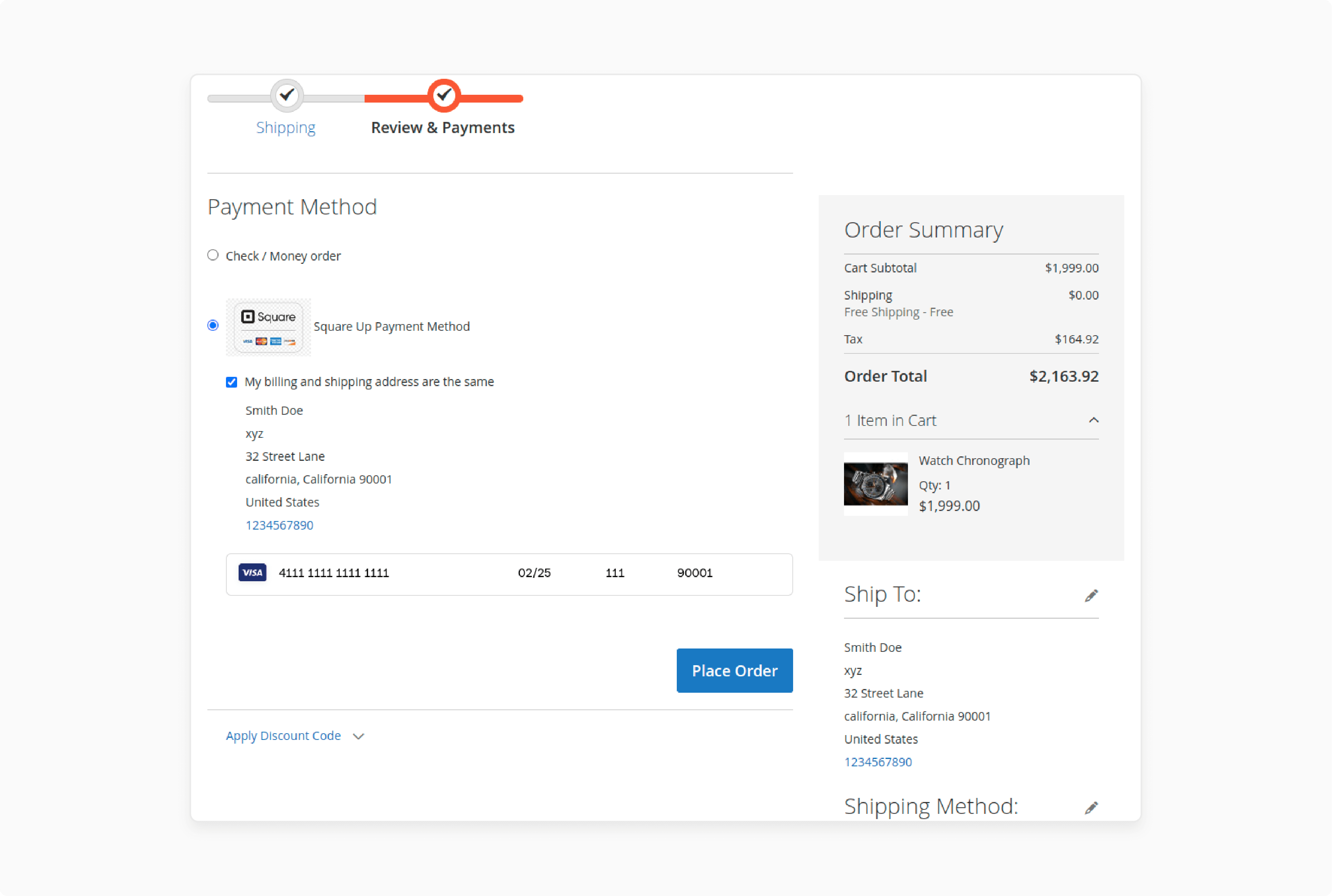 Magento 2 Square Integration SquareUp Payment Setup