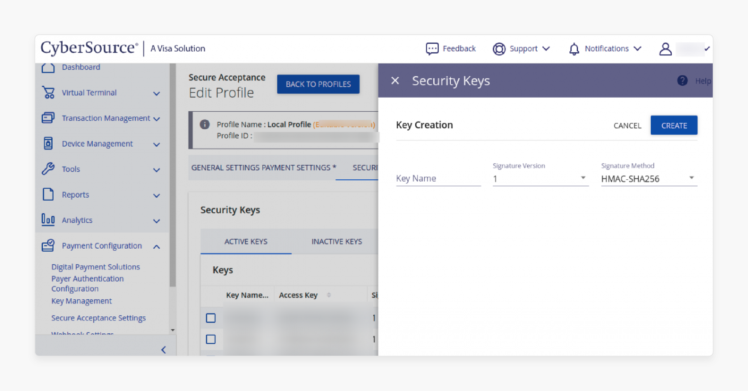 Security Keys in Magento 2 Cybersource Secure Acceptance Extension