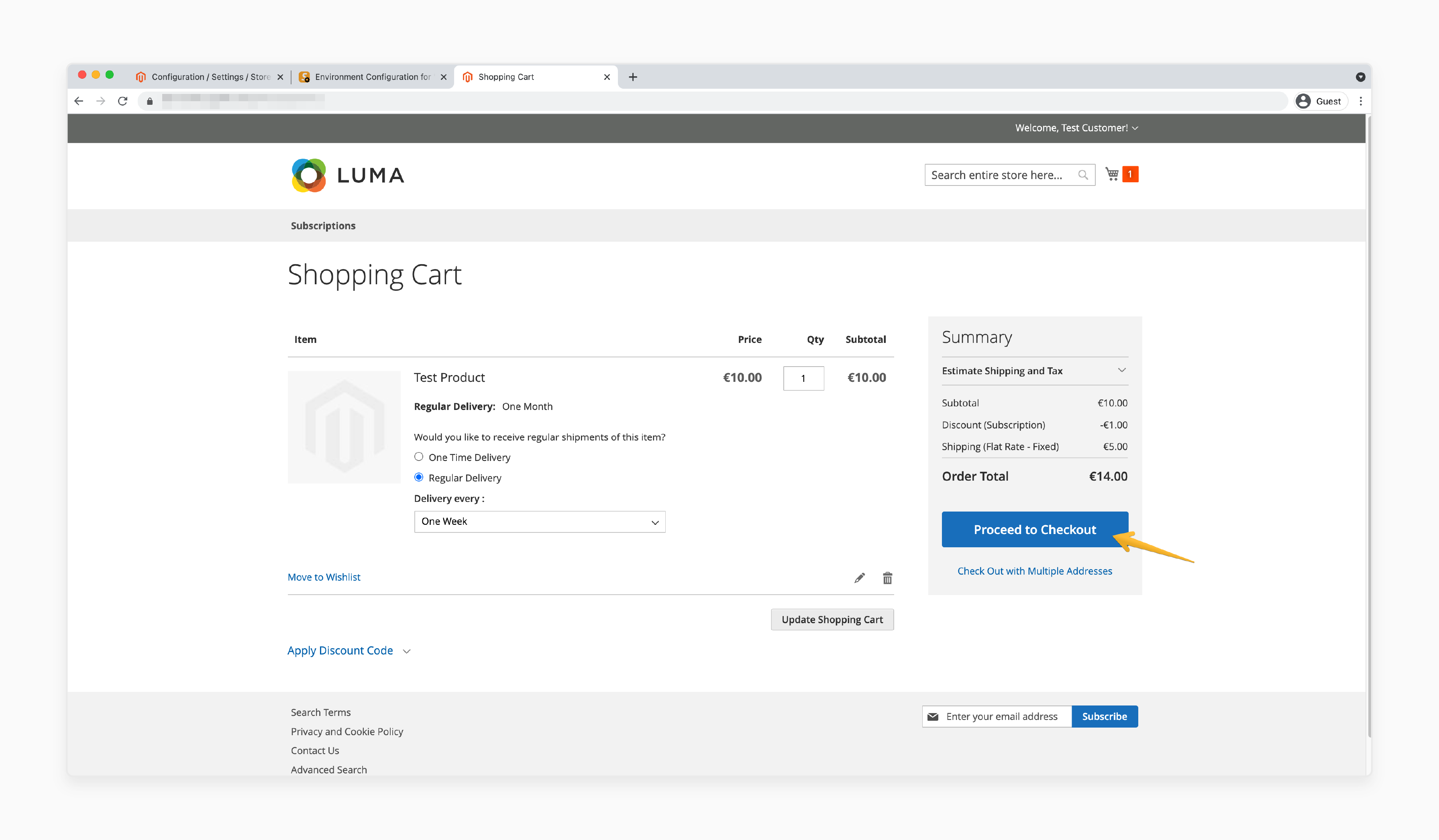 Magento 2 checkout page with 3D Secure enabled for payment