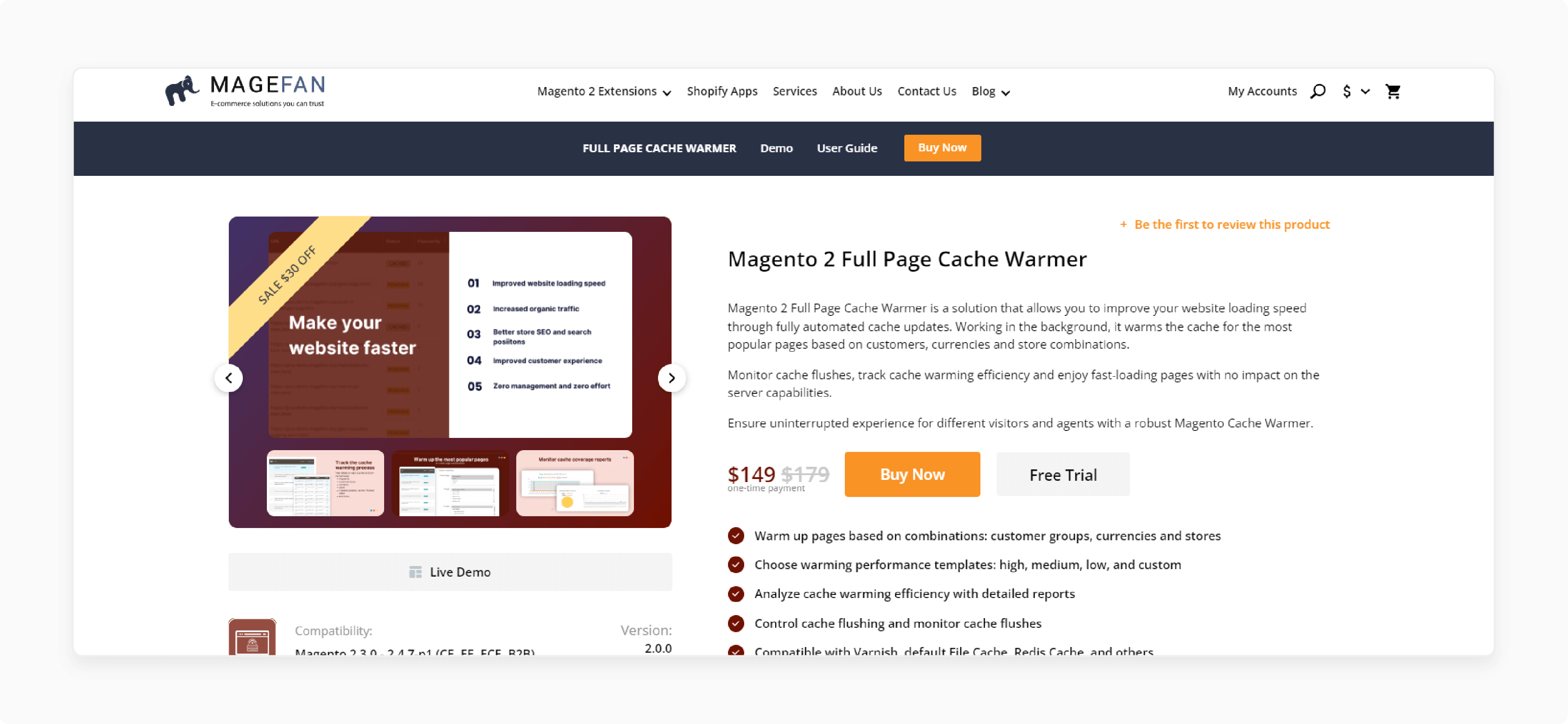 Page Cache Warmer beta version by Magefan