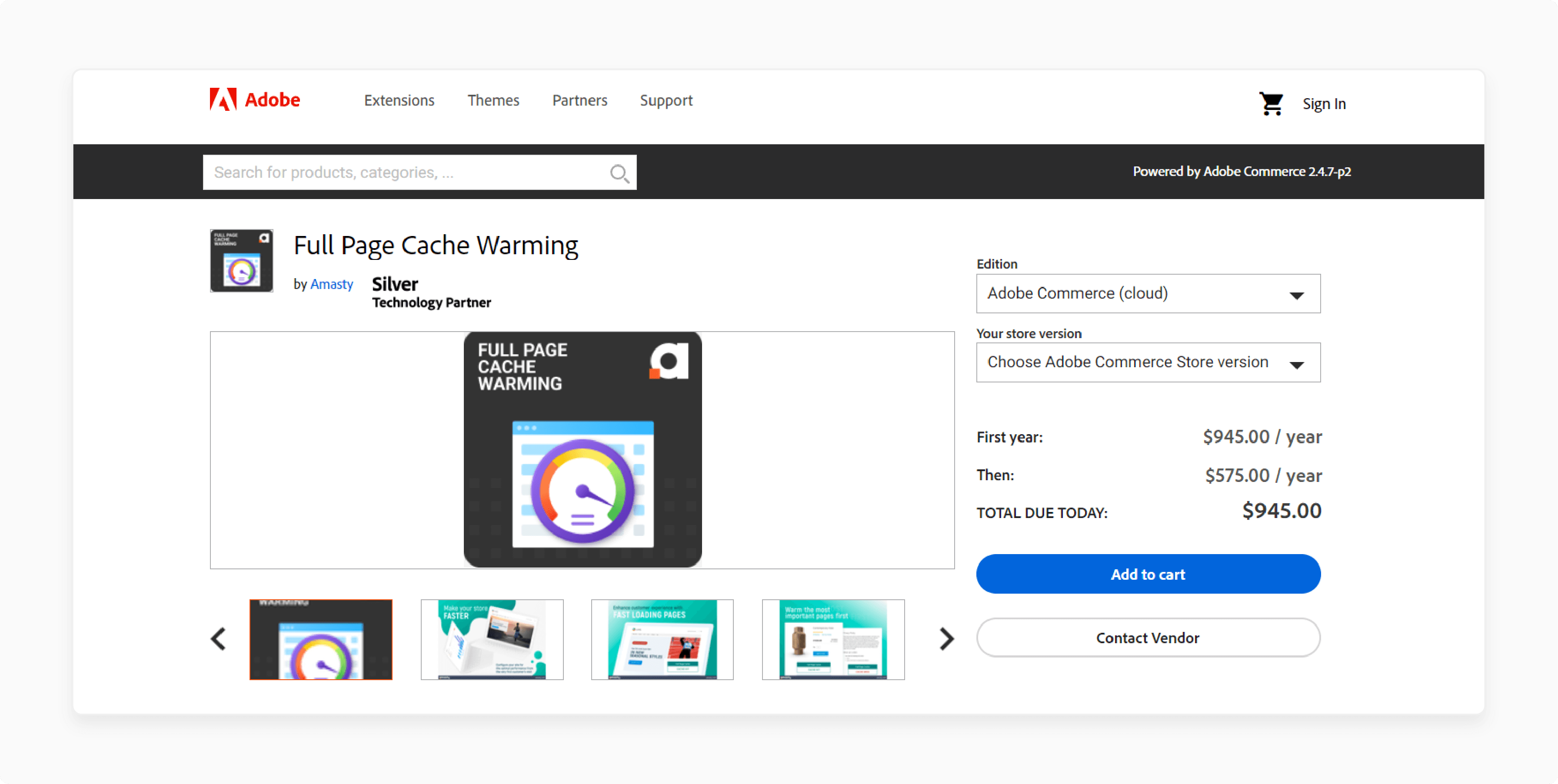 Full Page Cache Warming feature by Adobe