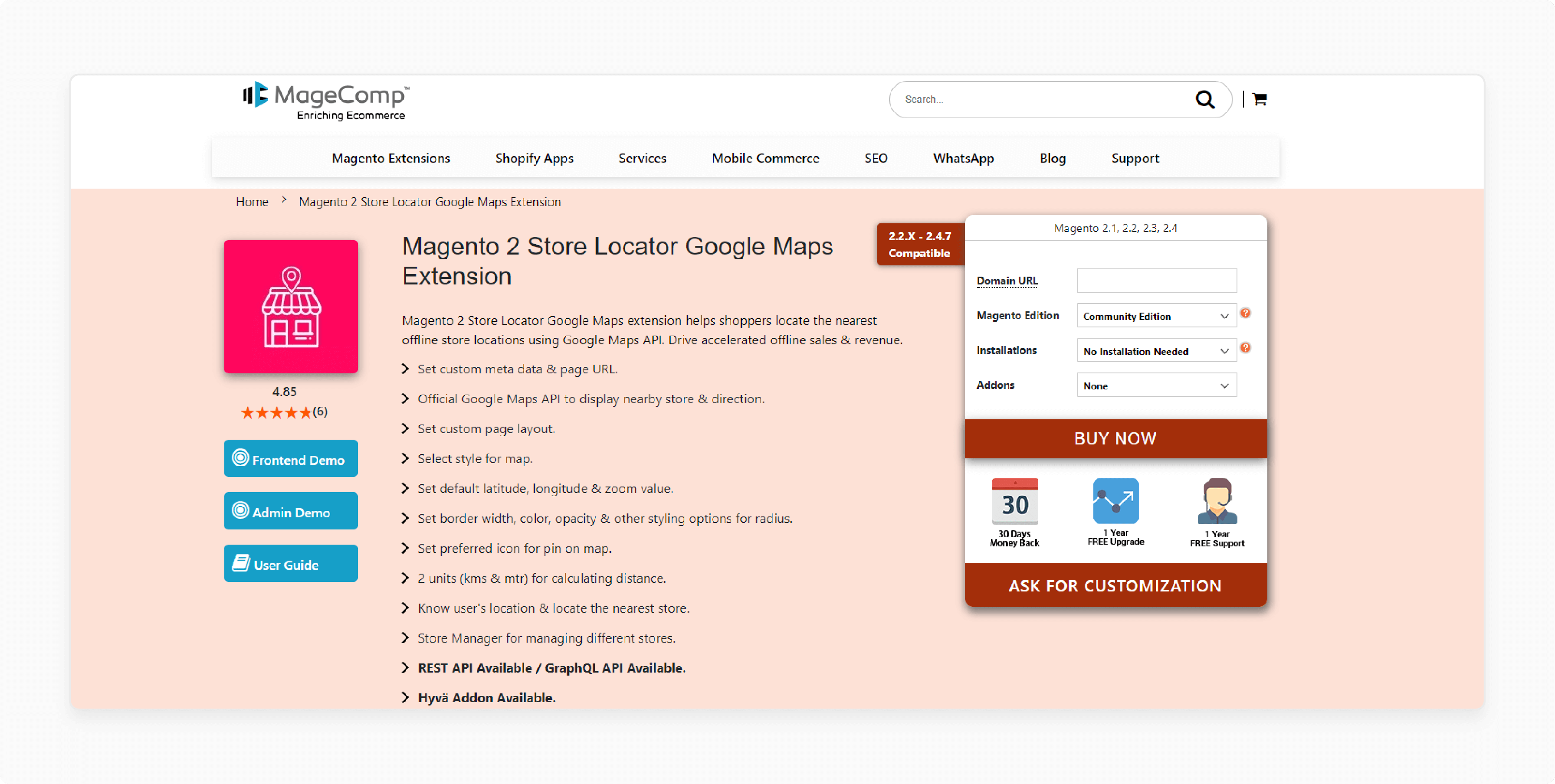 enhanced user experience through Magento 2 store locator by MageComp helping customers find stores