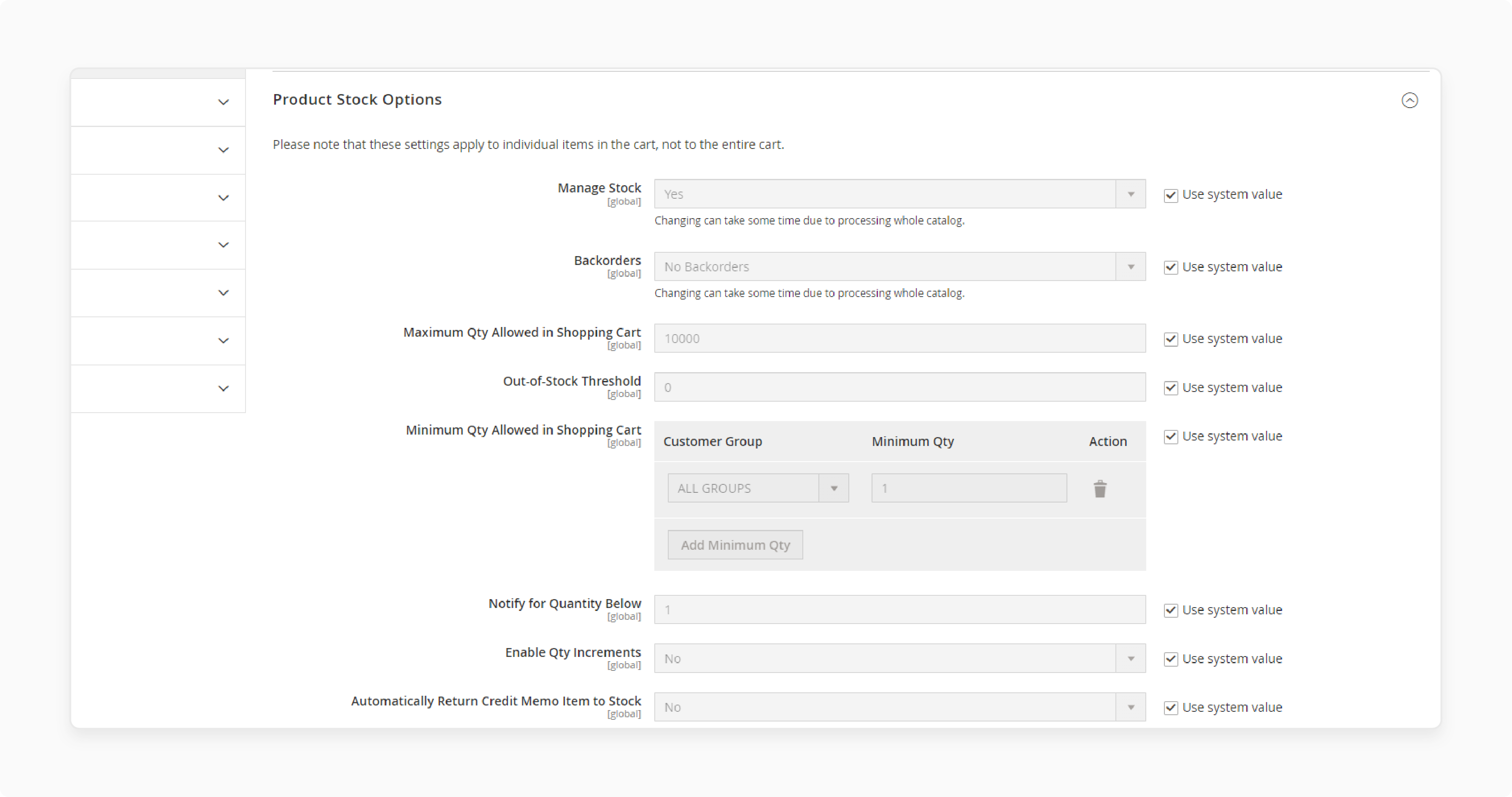 Configure Stock Magento 2