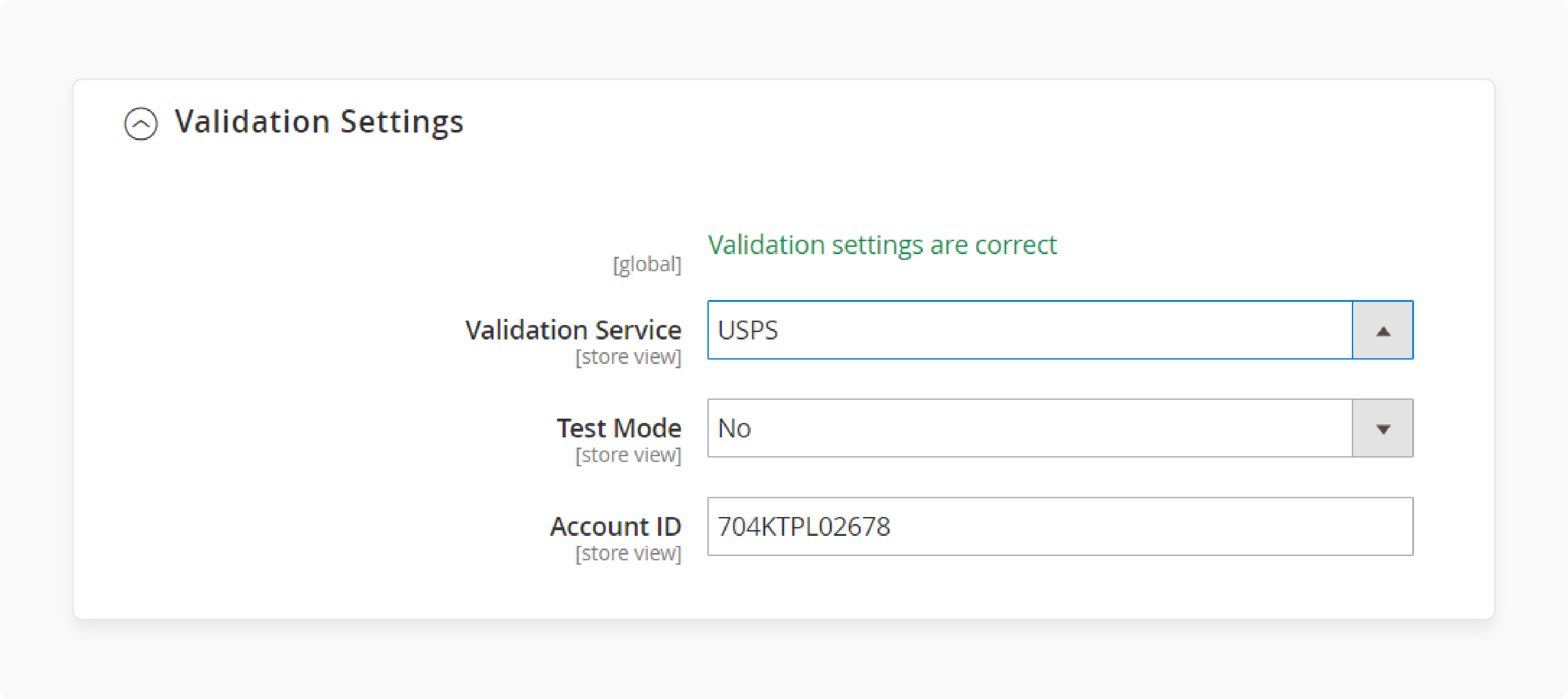 Magento backend settings for choosing between USPS, UPS, and Google Maps for address validation