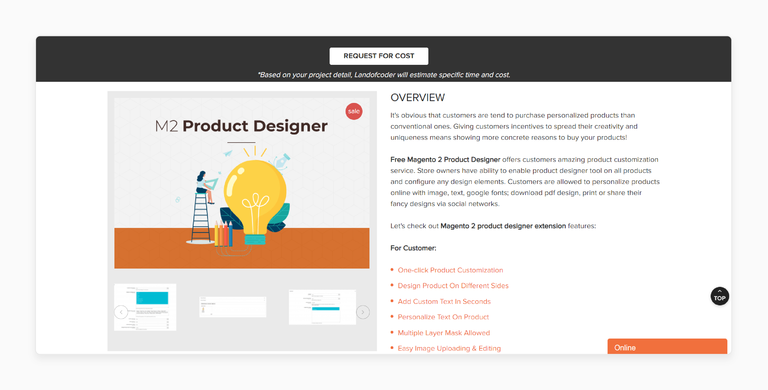 Magento 2 product designer extension by LandOfCoder allowing personalized designs for online stores