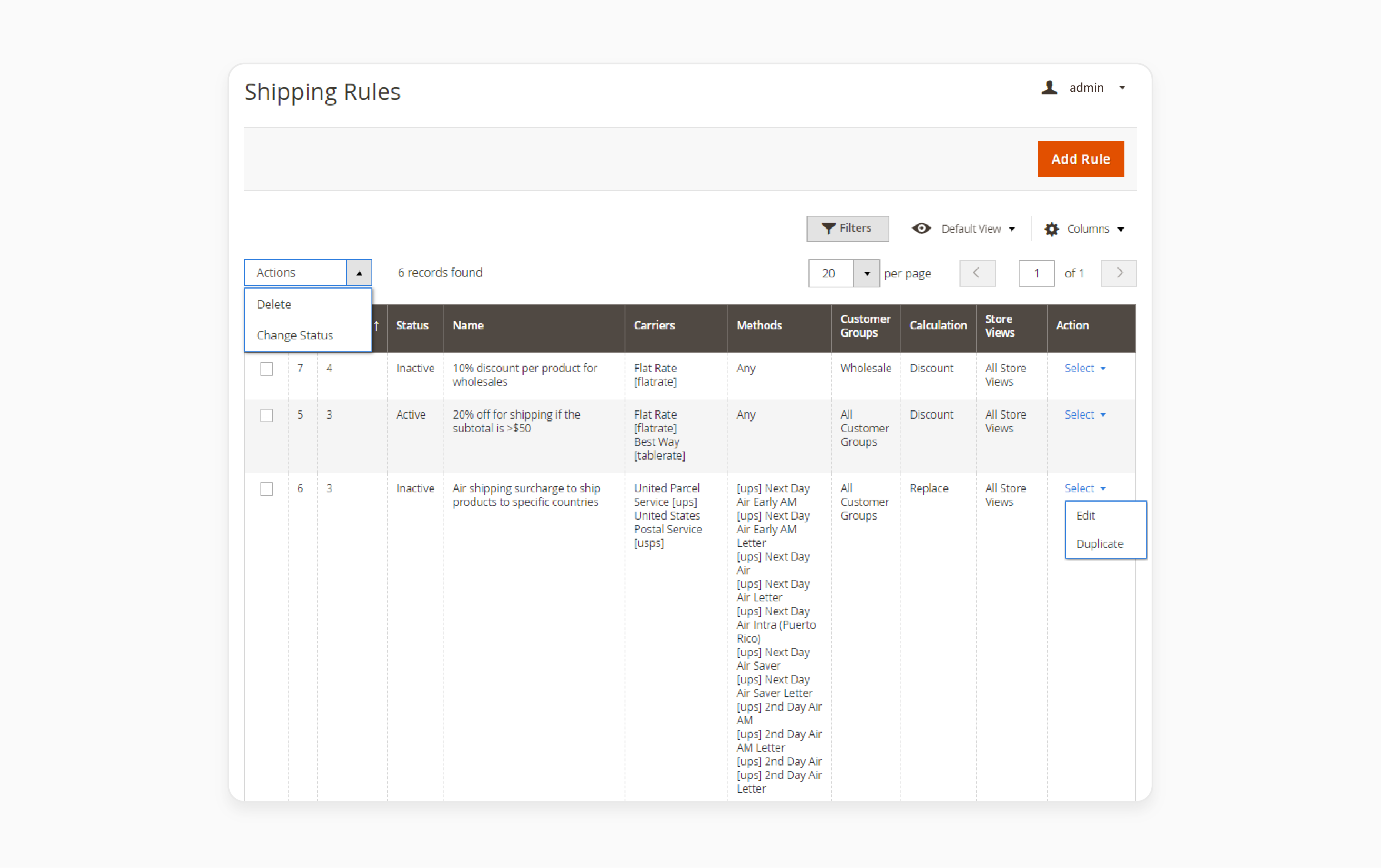 Adding rules in Magento 2 shipping suite extension