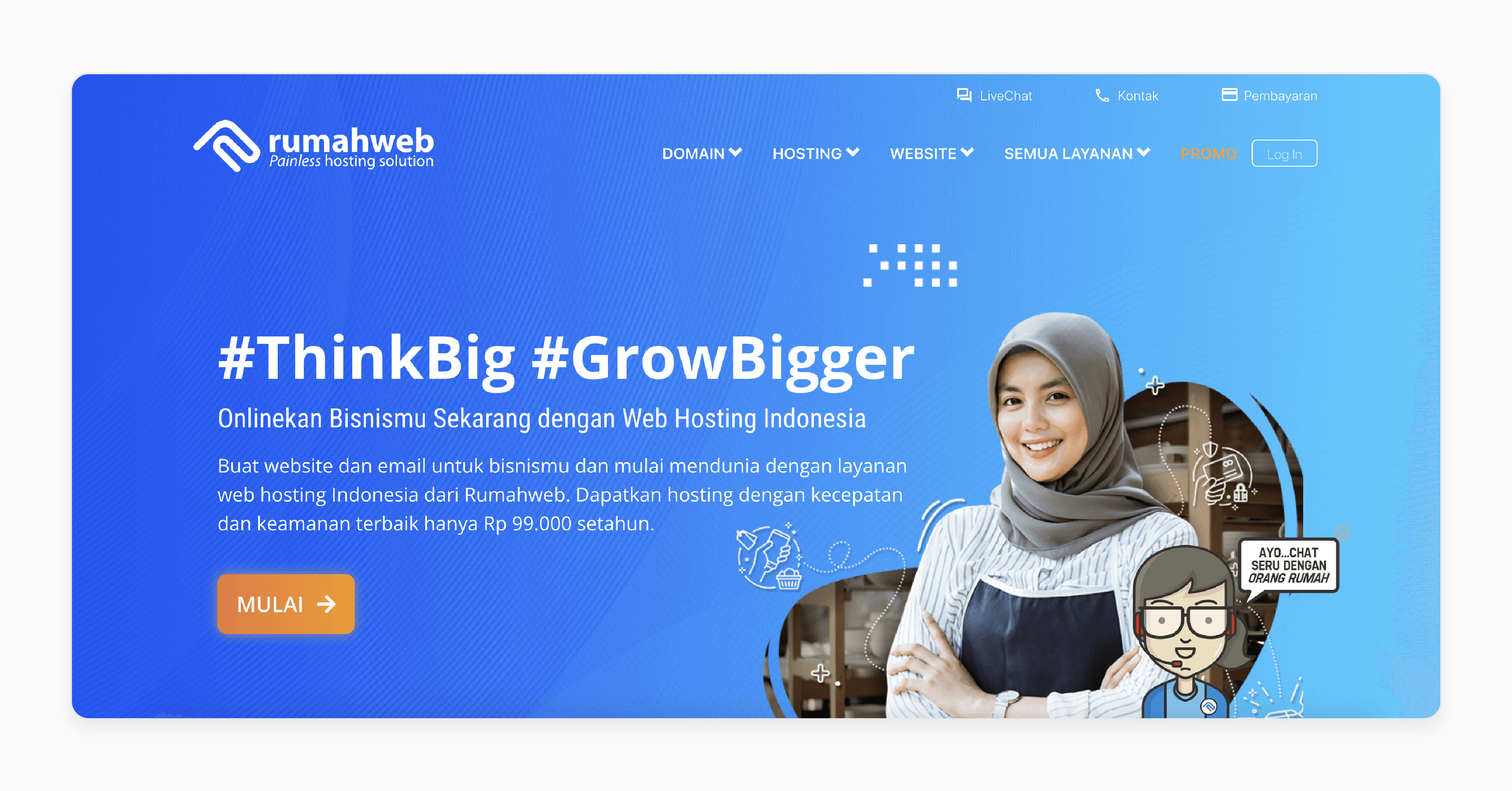 Rumahweb hosting services for websites in Indonesia