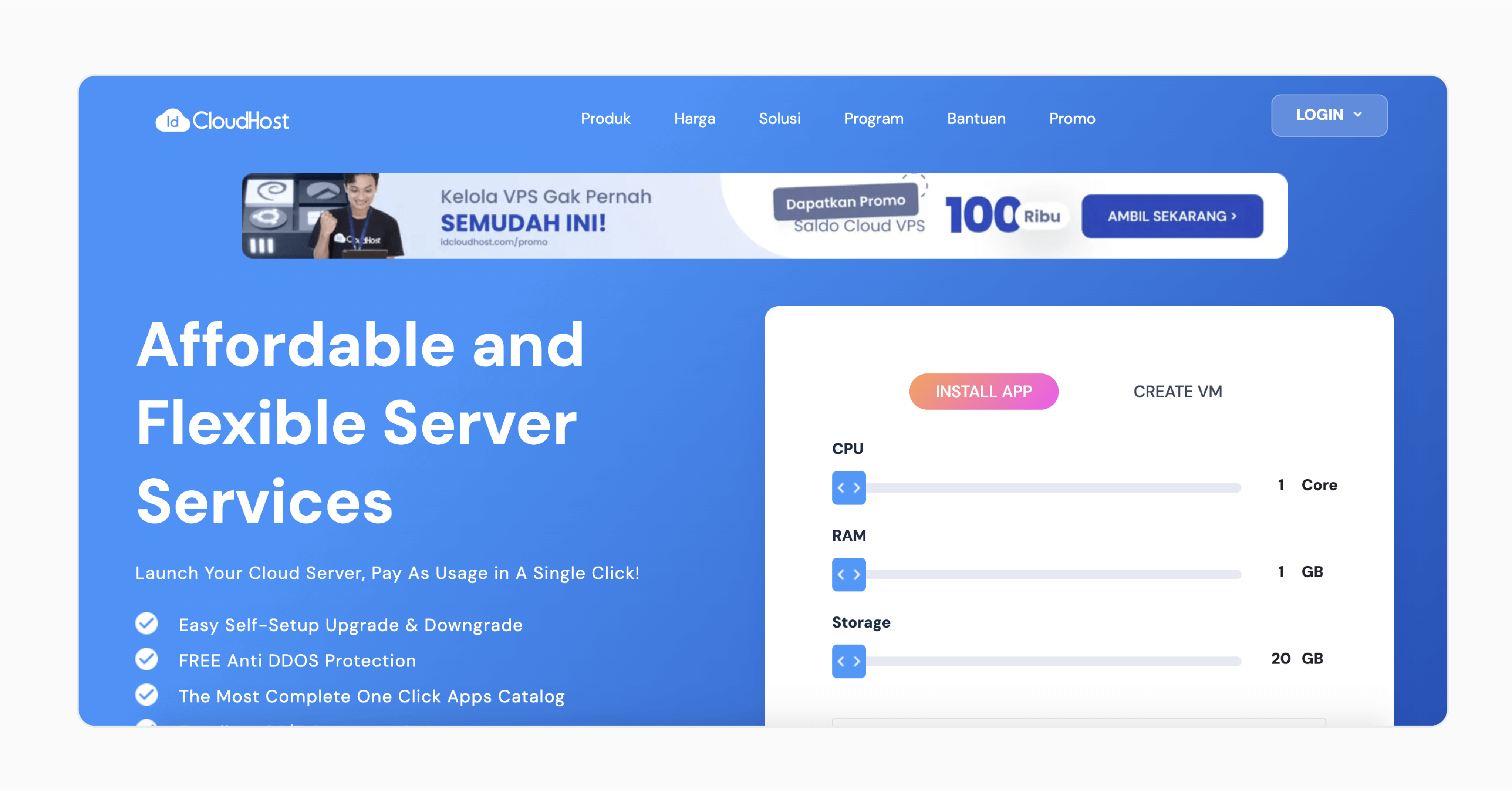 ID CloudHost offering cloud-based hosting services