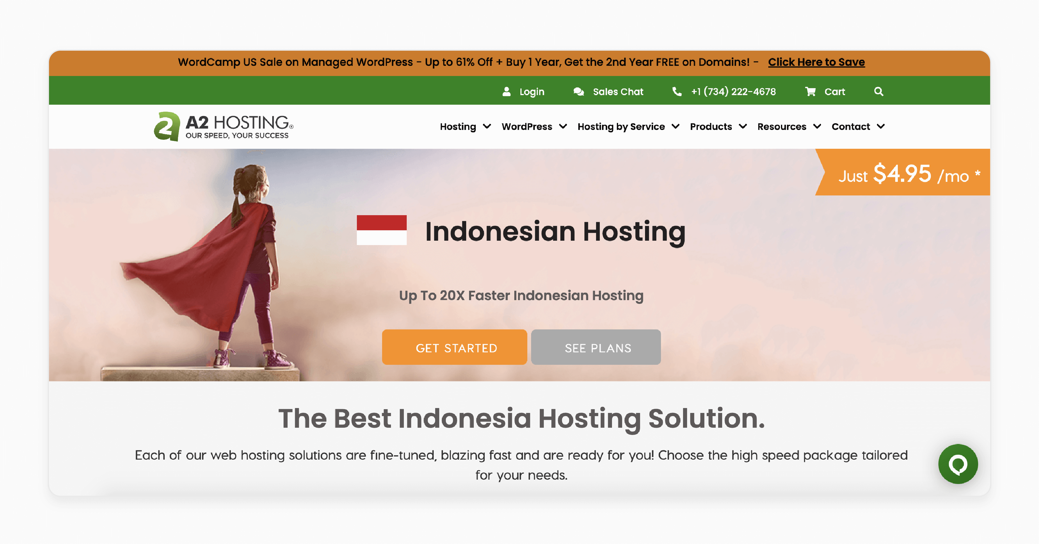 A2 Hosting Indonesia offers high-speed hosting plans