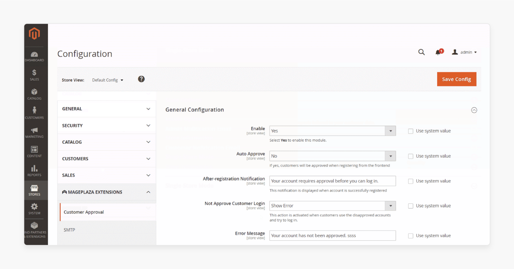 How to Configure the Customer Approval module in Magento