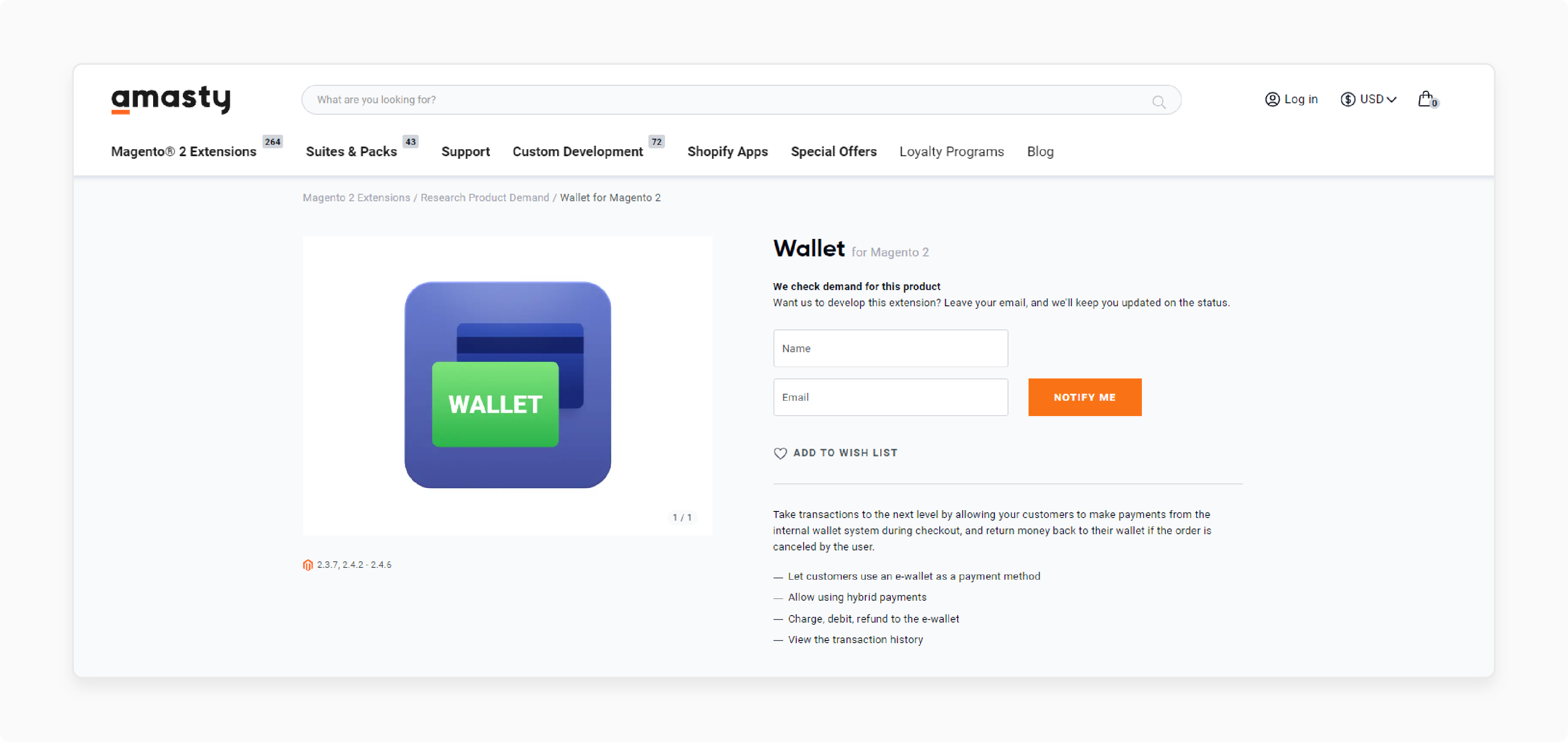 Wallet for Magento 2-Amasty