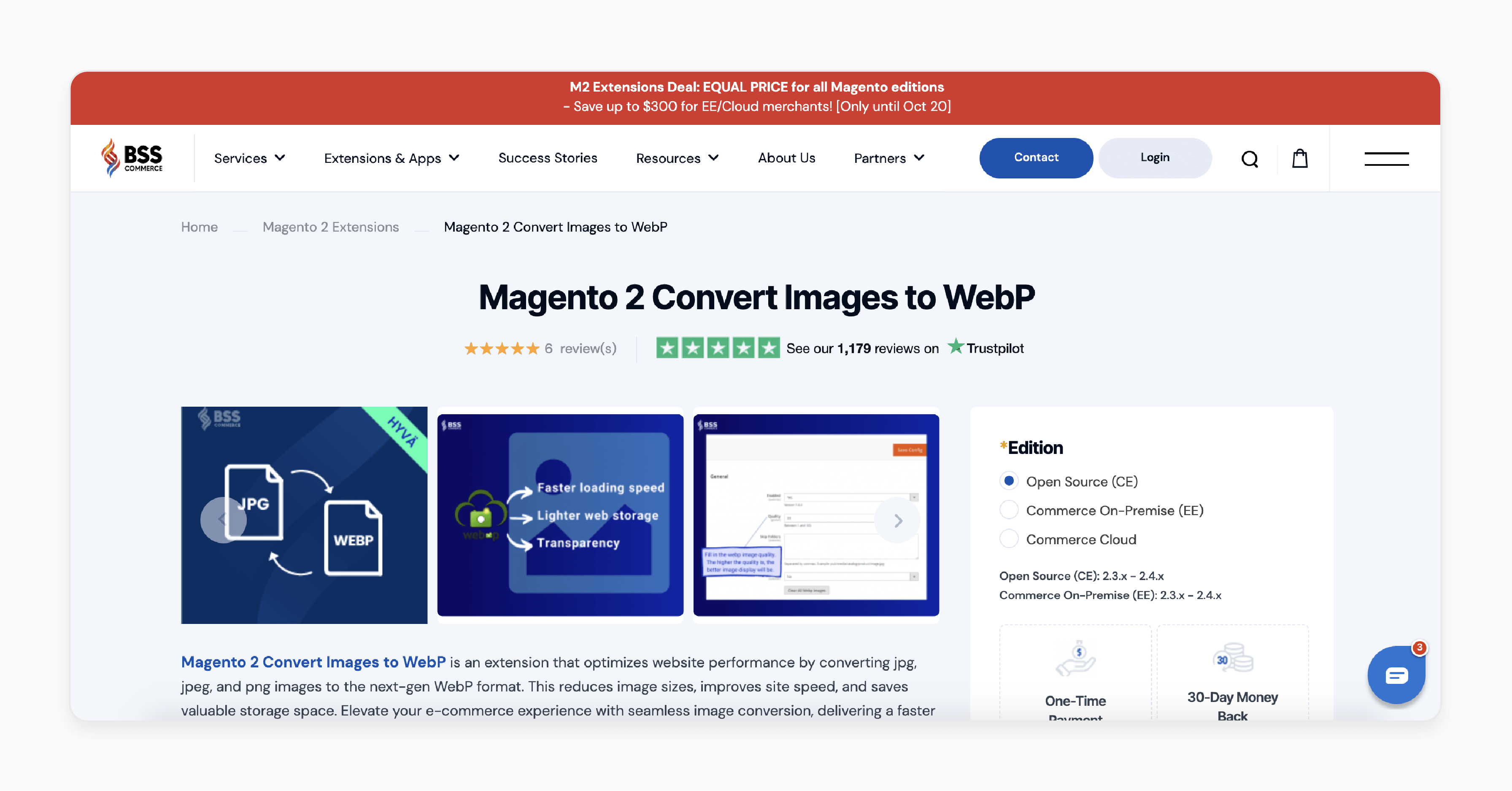 webp extension by BSS Commerce for Magento 2, reducing image sizes and improving page load speed and SEO performance