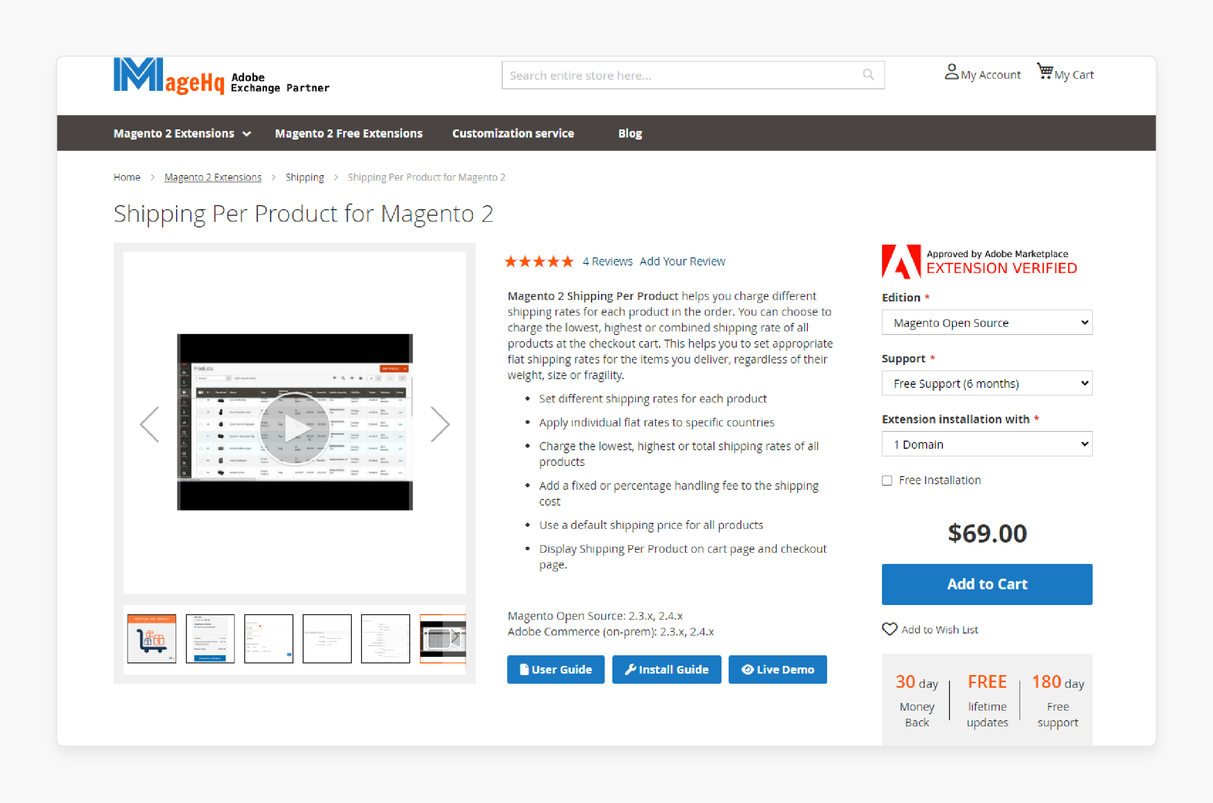 shipping per product module by magehq for agento 2 enabling flexible shipping rates per item in an order