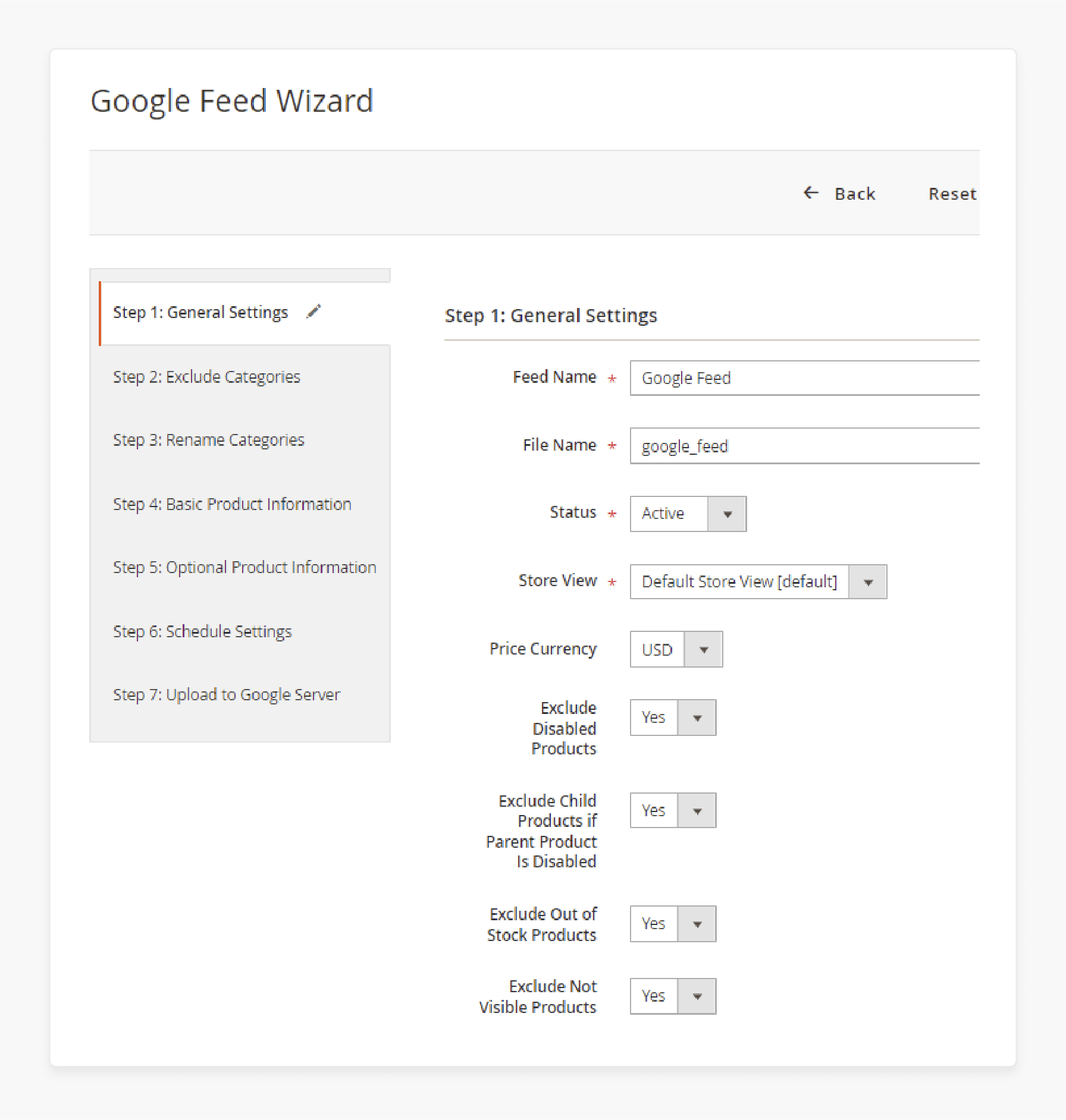 General Setting of Magento Data Feed Manager