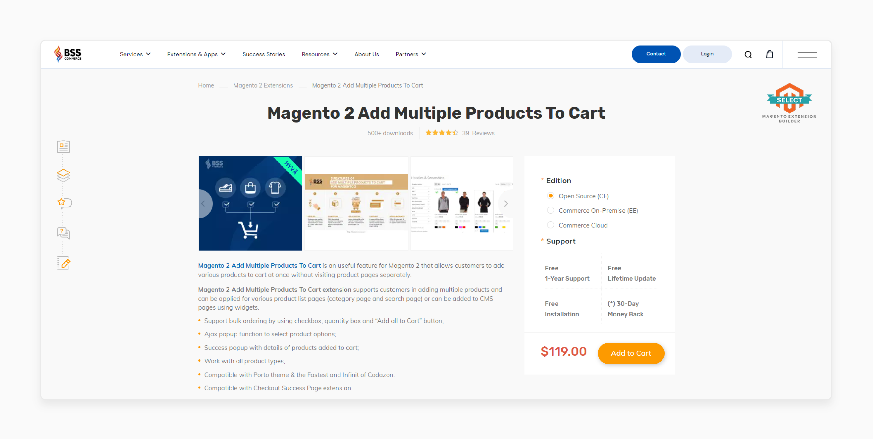 magento 2 extension for adding multiple products to the cart by bsscommerce with AJAX pop-up and bulk order features