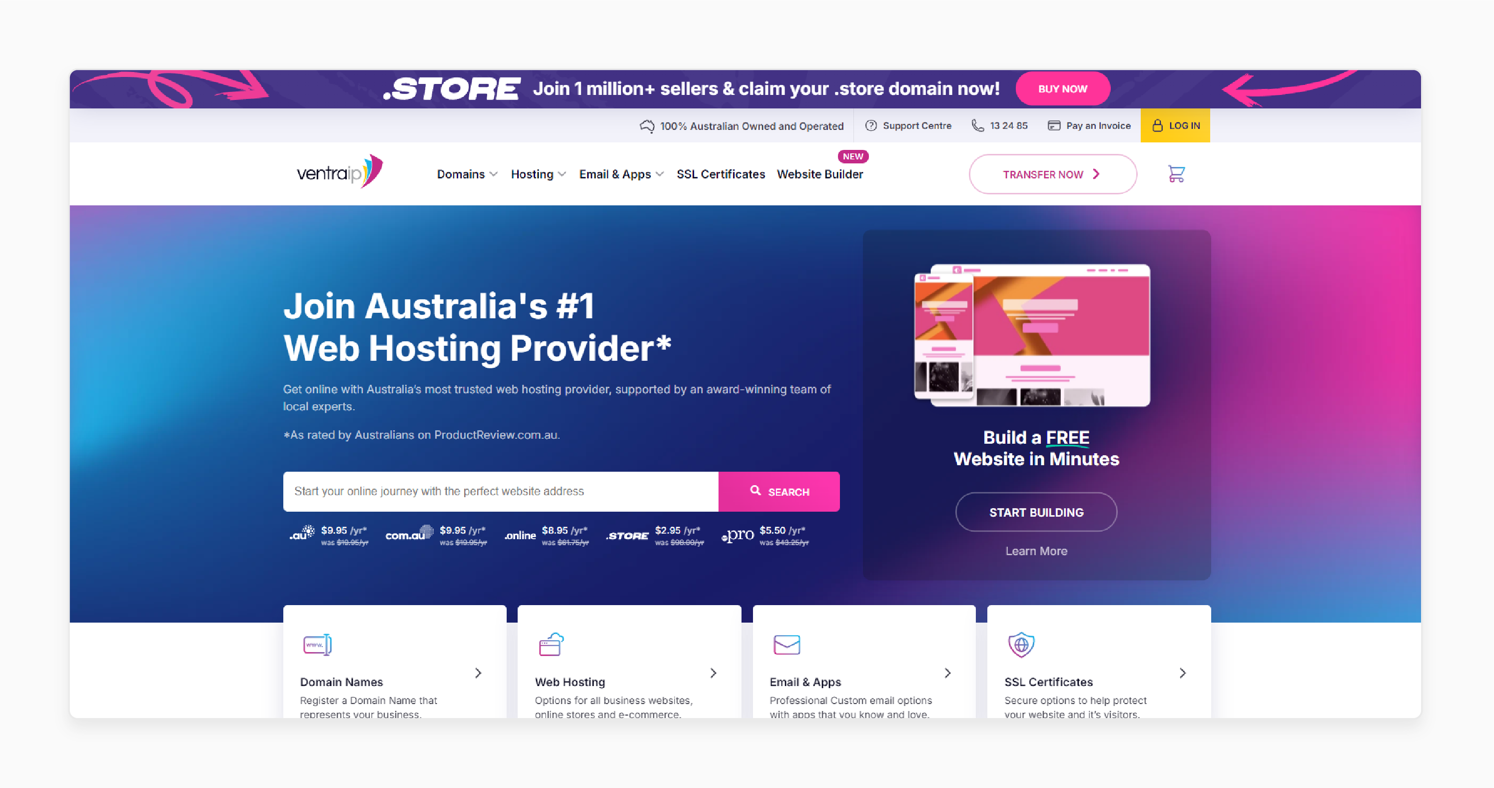 VentraIP Best Ecommerce Hosting Australia