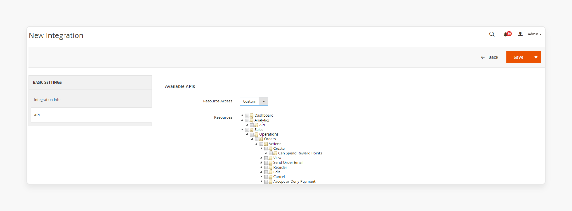 API Permissions in Magento 2 Freshsales