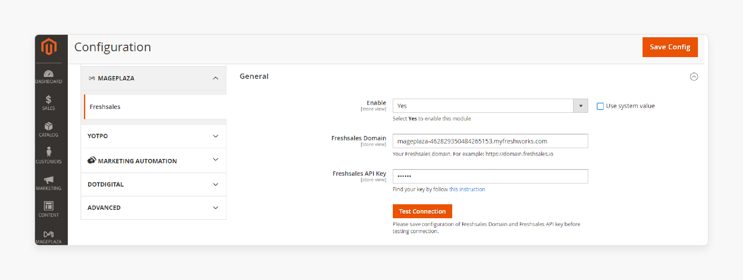 Enable Magento 2 Freshsales Integration