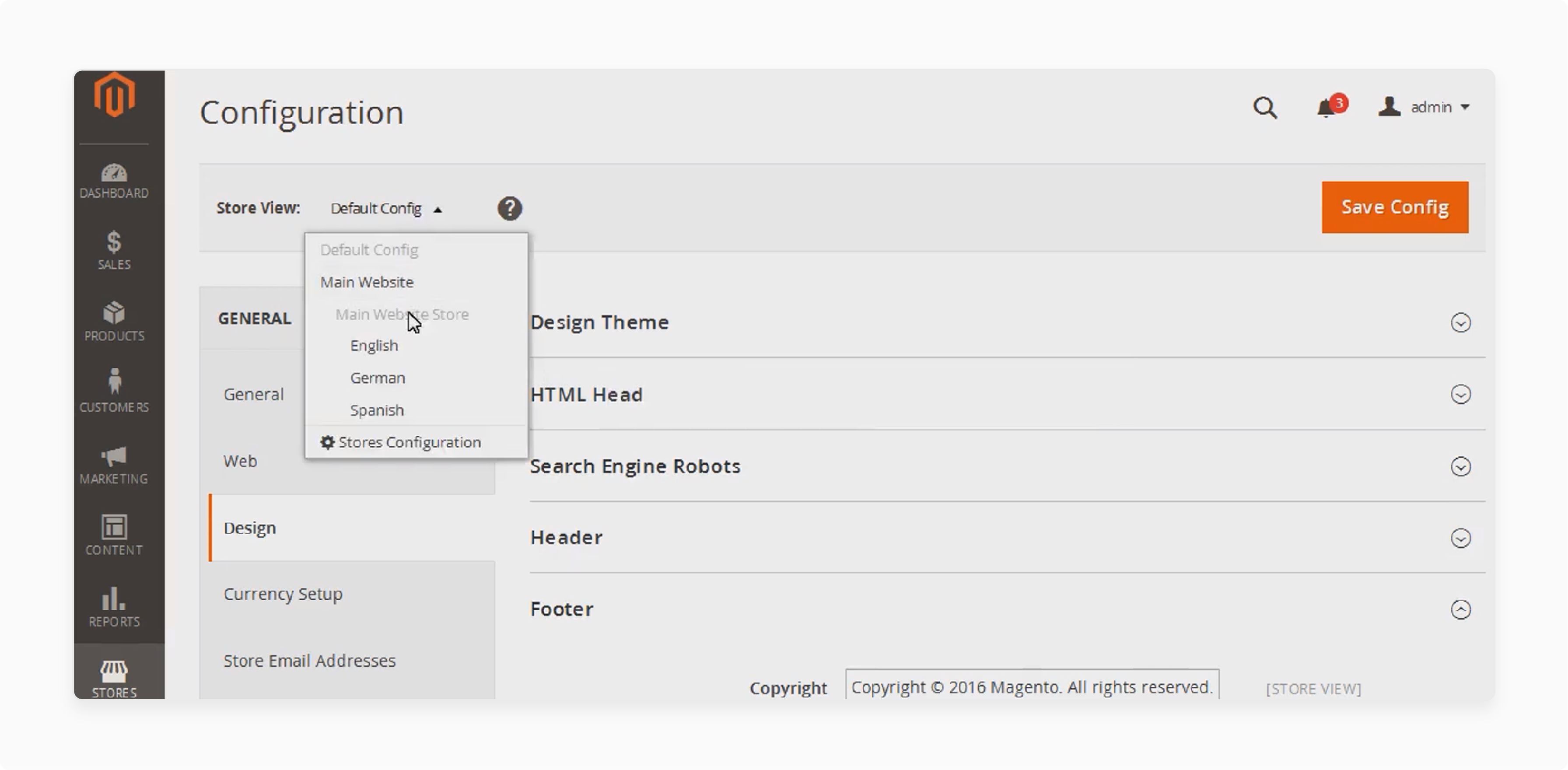 editing magento 2 footer copyright notice