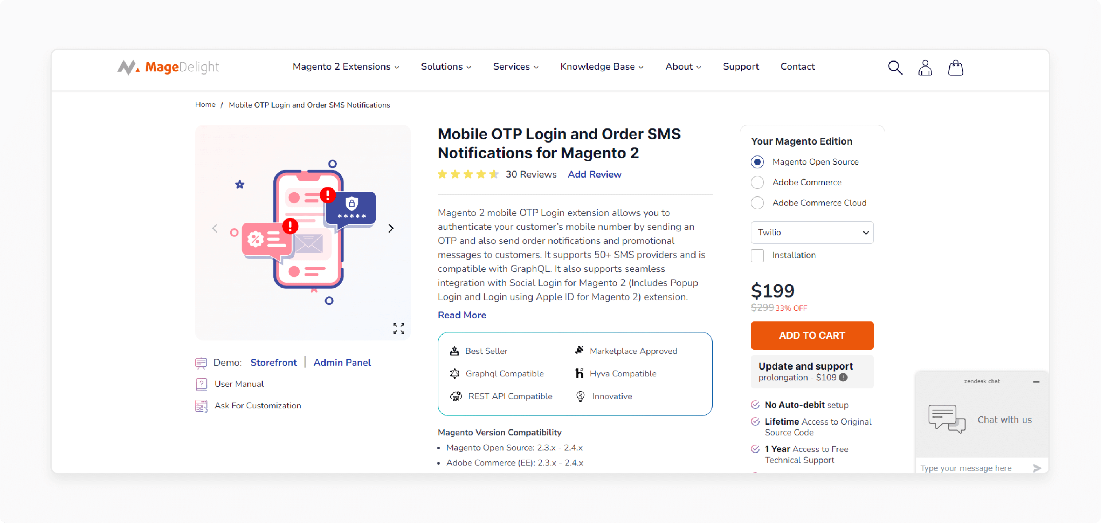 mobile otp login extension for Magento 2 by magedelight offers mobile OTP verification for secure logins and order notifications