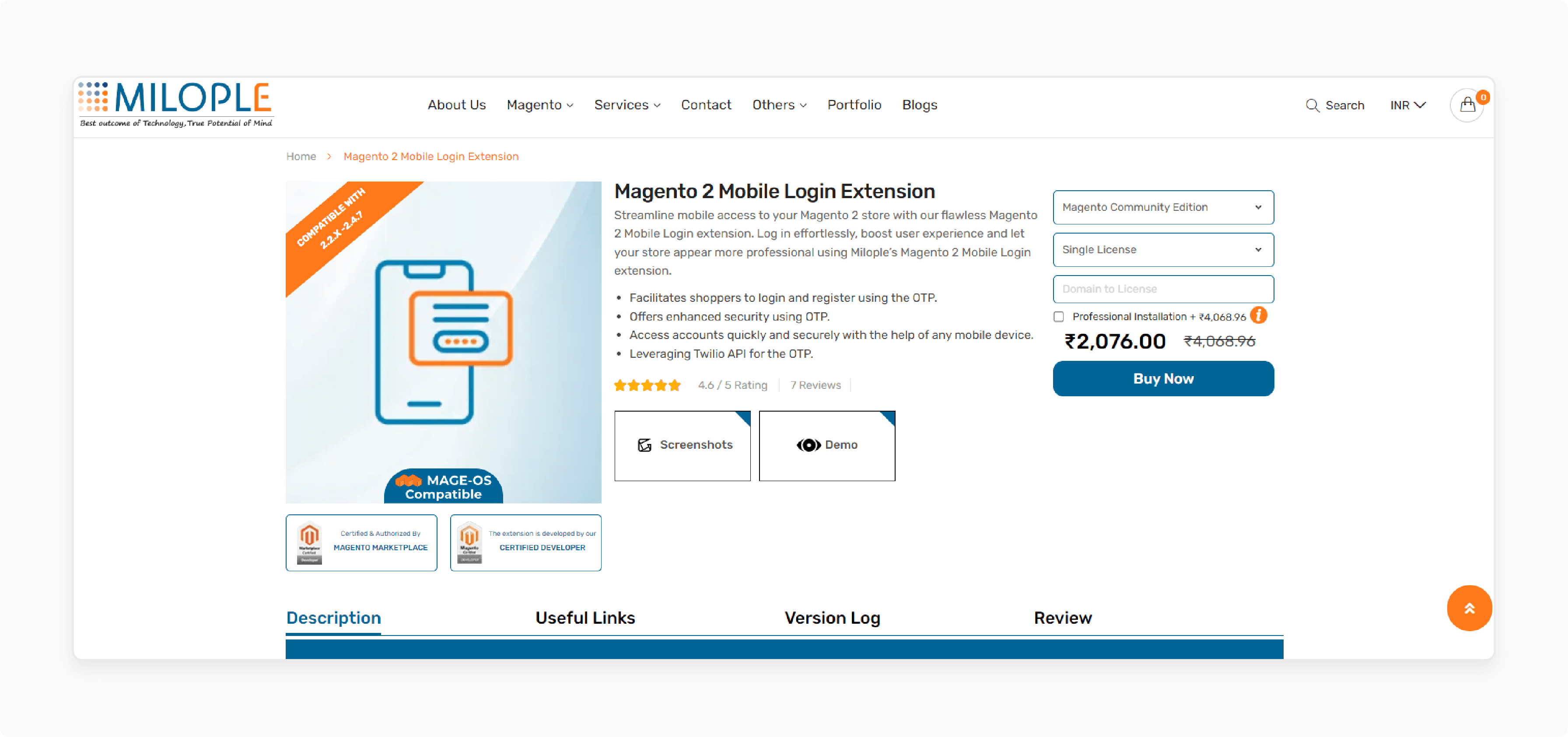 magento 2 mobile number login extension by milople enables secure OTP-based login for magento stores