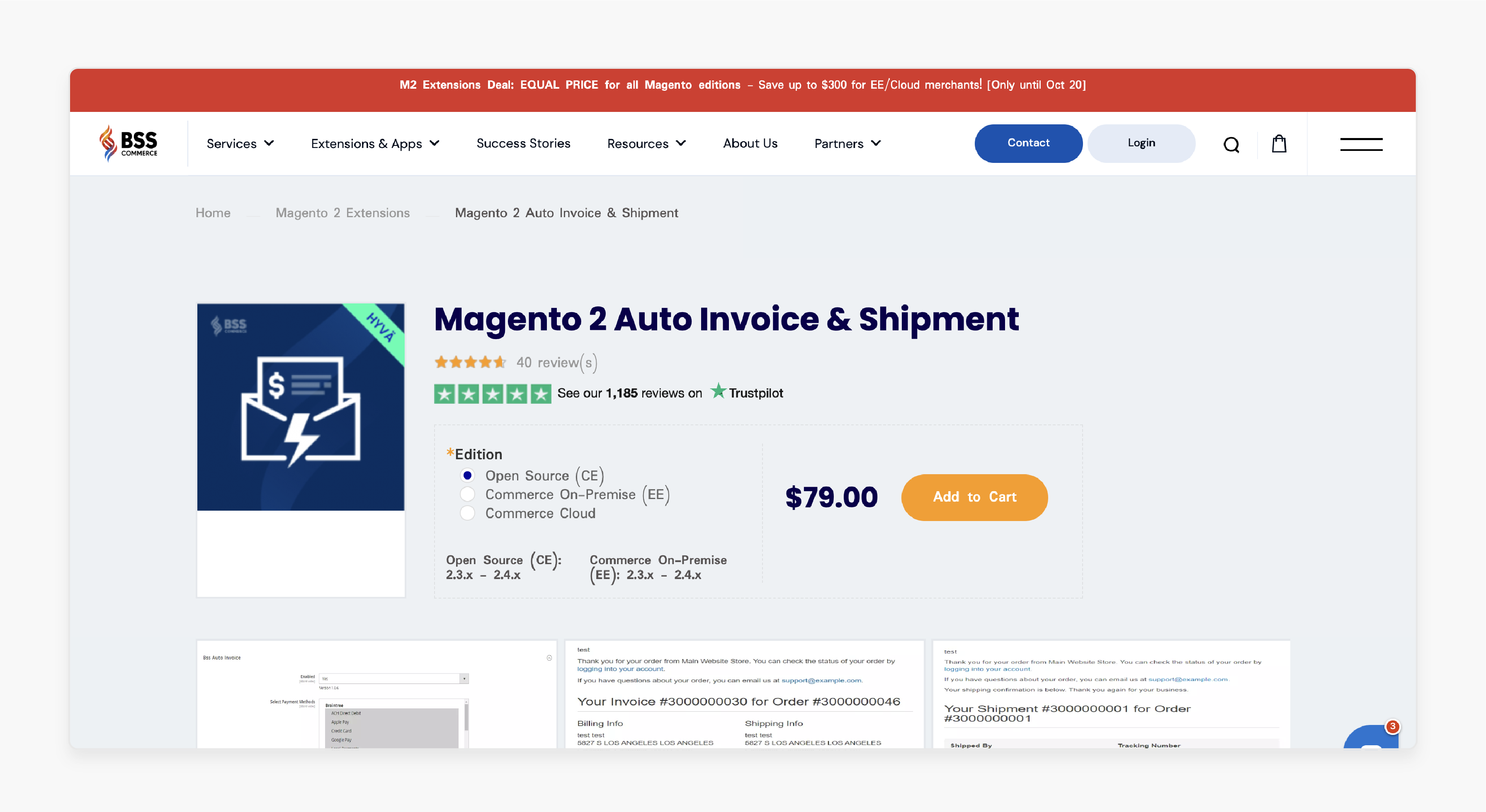 BSS Commerce Magento 2 Auto Invoice