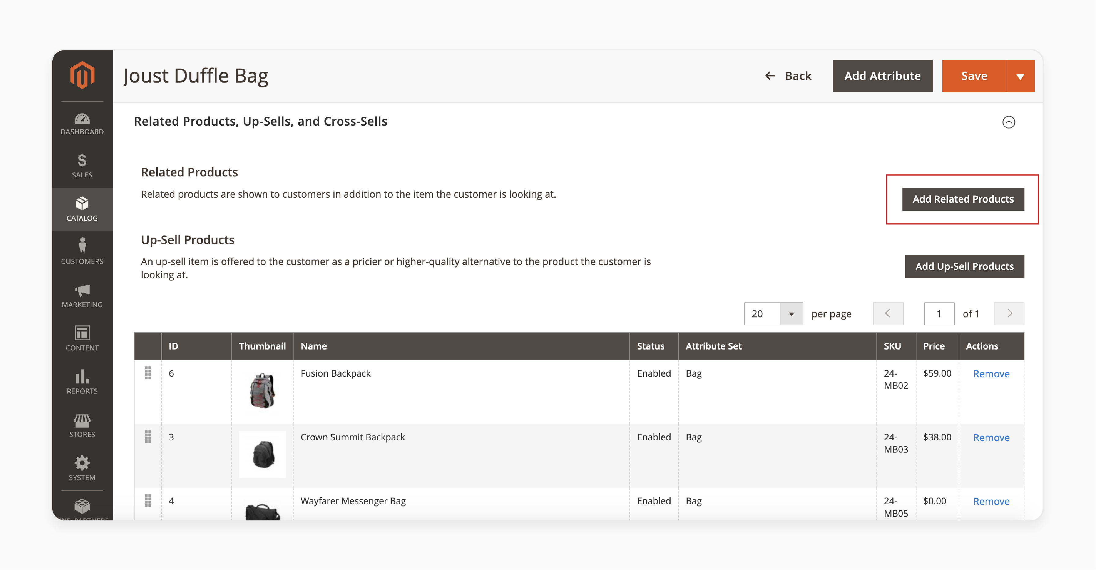 adding related products and up-sell products in magento 2 dmin Panel product page