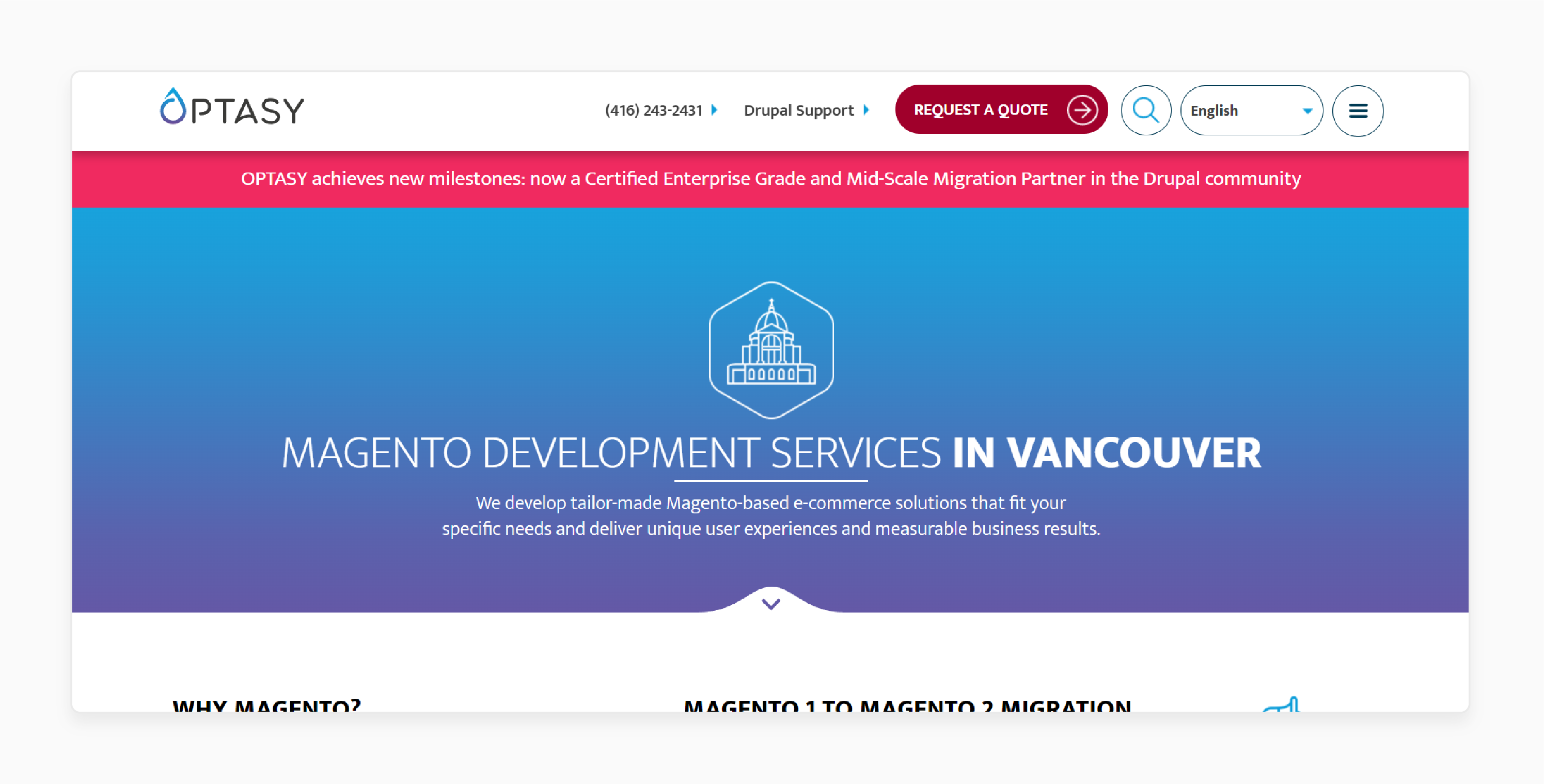 Optasy Magento web and mobile development in Vancouver