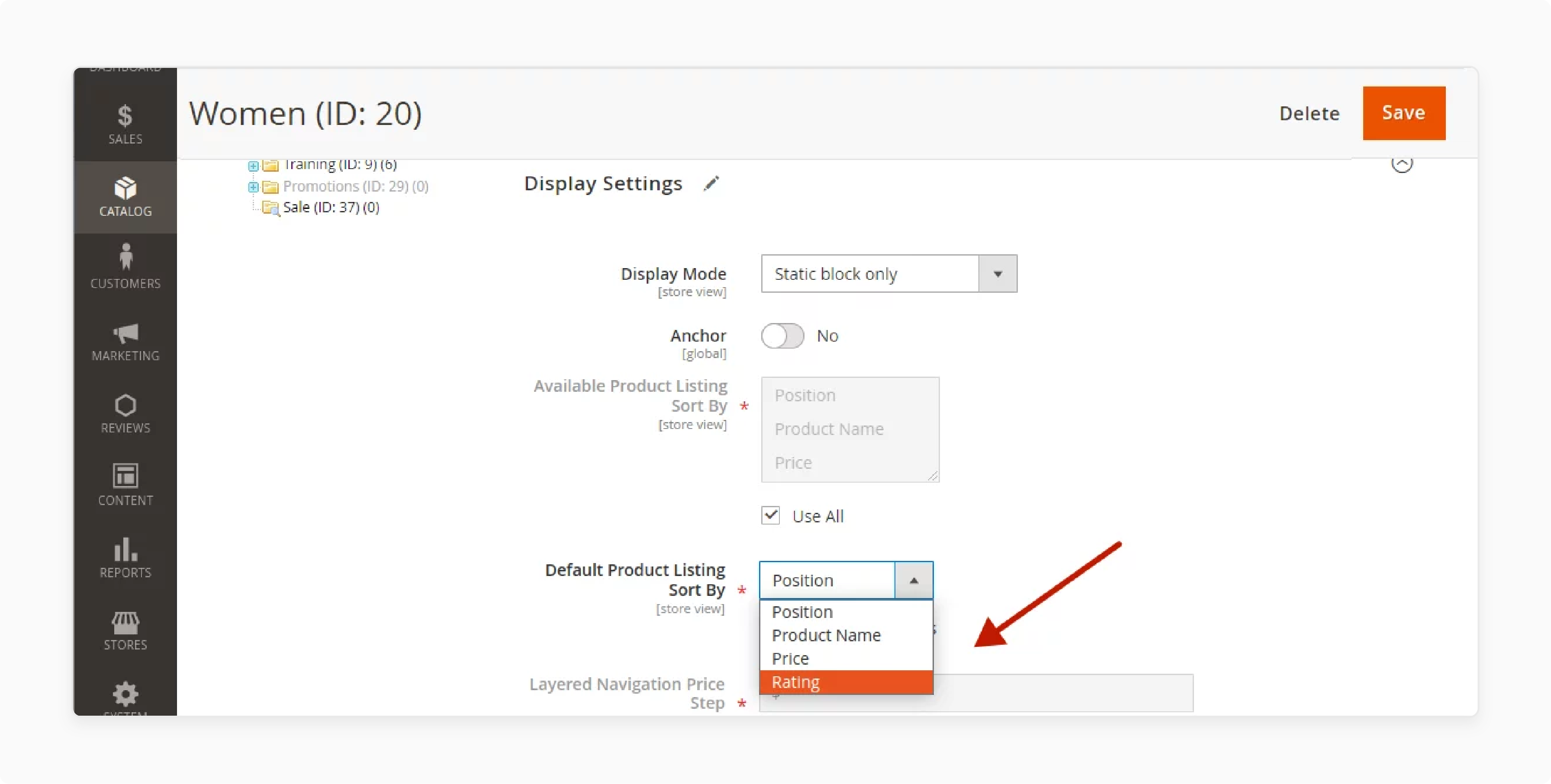 Configure Category-Level Default Sorting