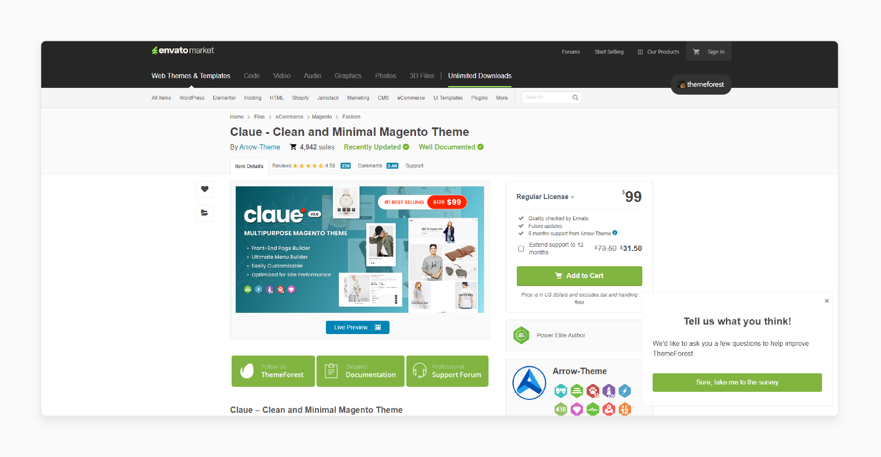 Claue AMP theme with modern design